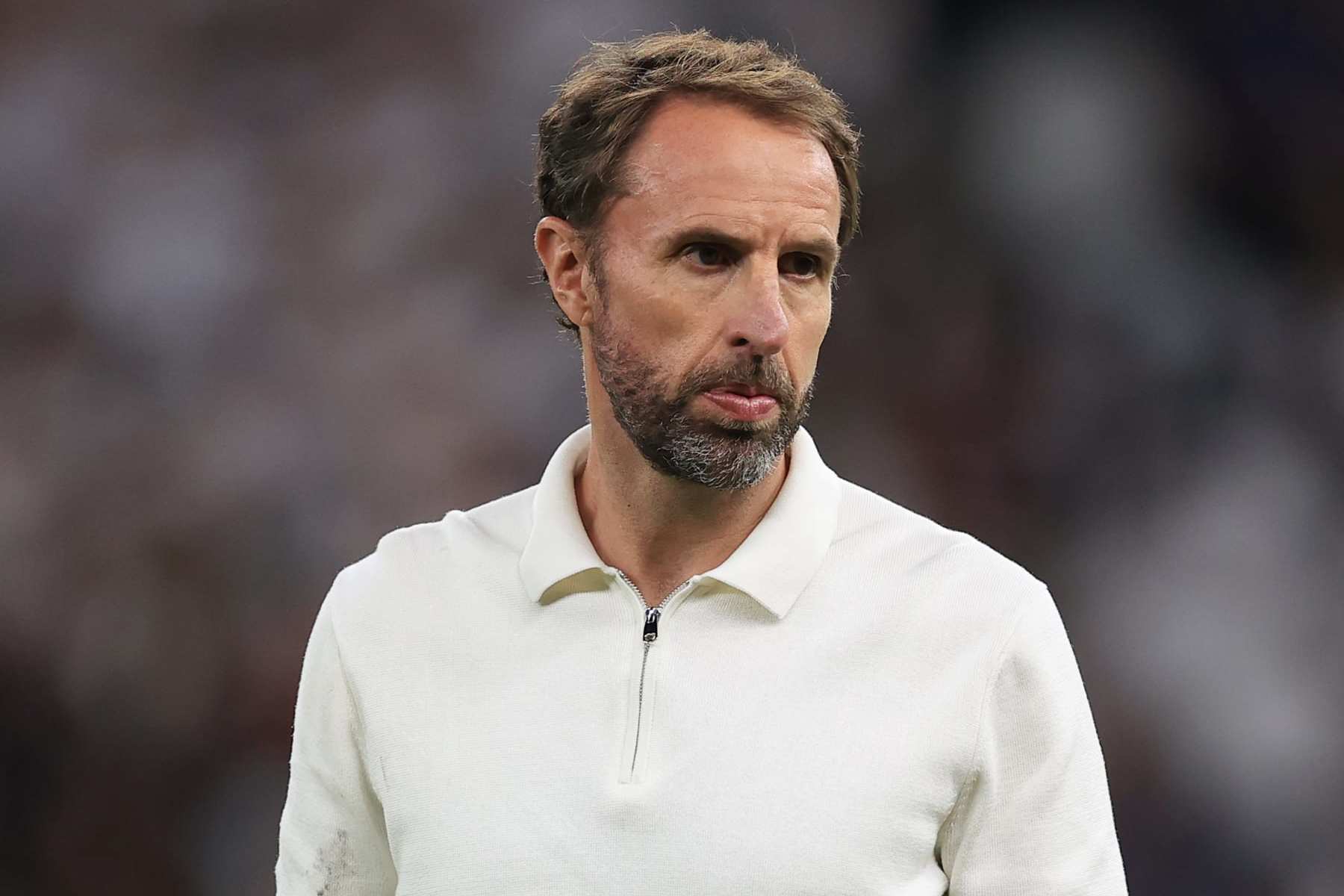 BERLIN, GERMANY - JULY 14: England manager Gareth Southgate looks on after the UEFA EURO 2024 final match between Spain and England at Olympiastadion on July 14, 2024 in Berlin, Germany. (Photo by Simon Stacpoole/Offside/Offside via Getty Images)