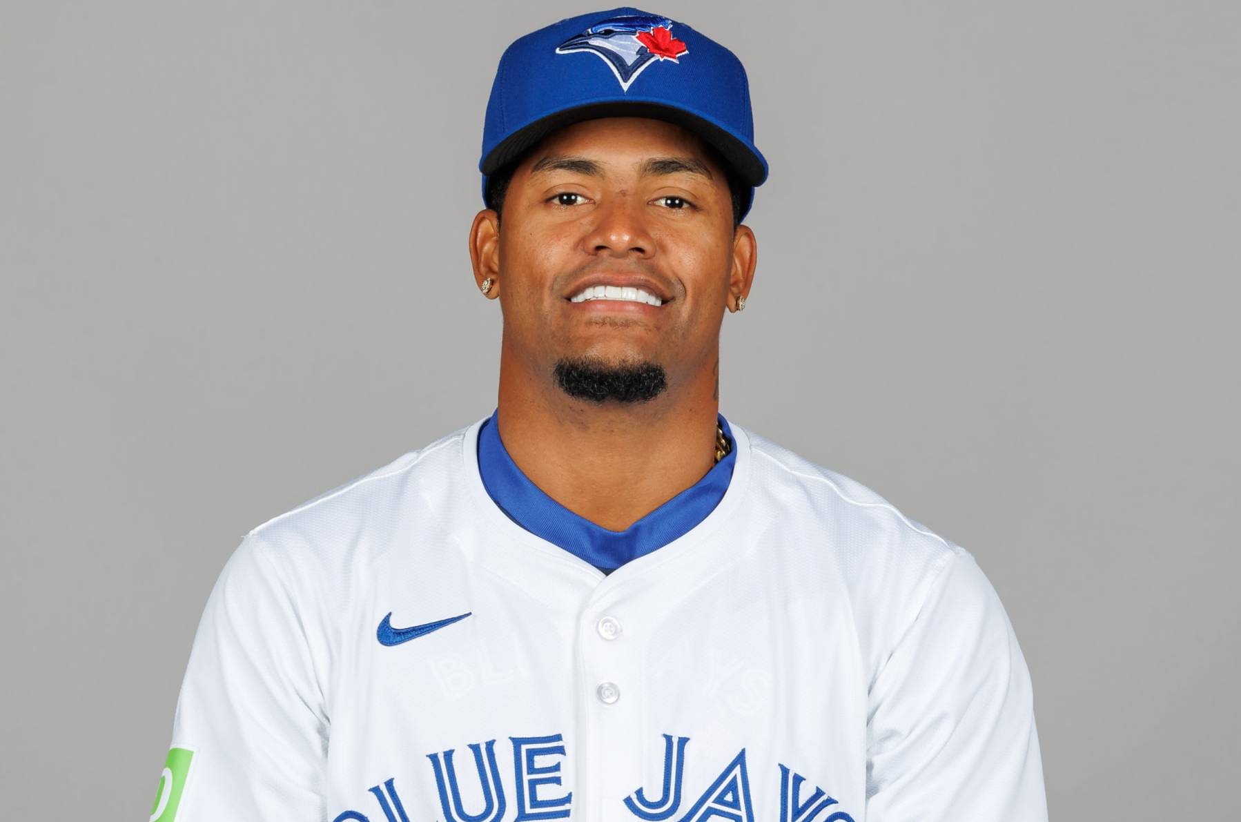 DUNEDIN, FL - FEBRUARY 23: Génesis Cabrera #92 of the Toronto Blue Jays poses for a photo during the Toronto Blue Jays Photo Day at TD Ballpark on Friday, February 23, 2024 in Dunedin, Florida. (Photo by Mike Carlson/MLB Photos via Getty Images)