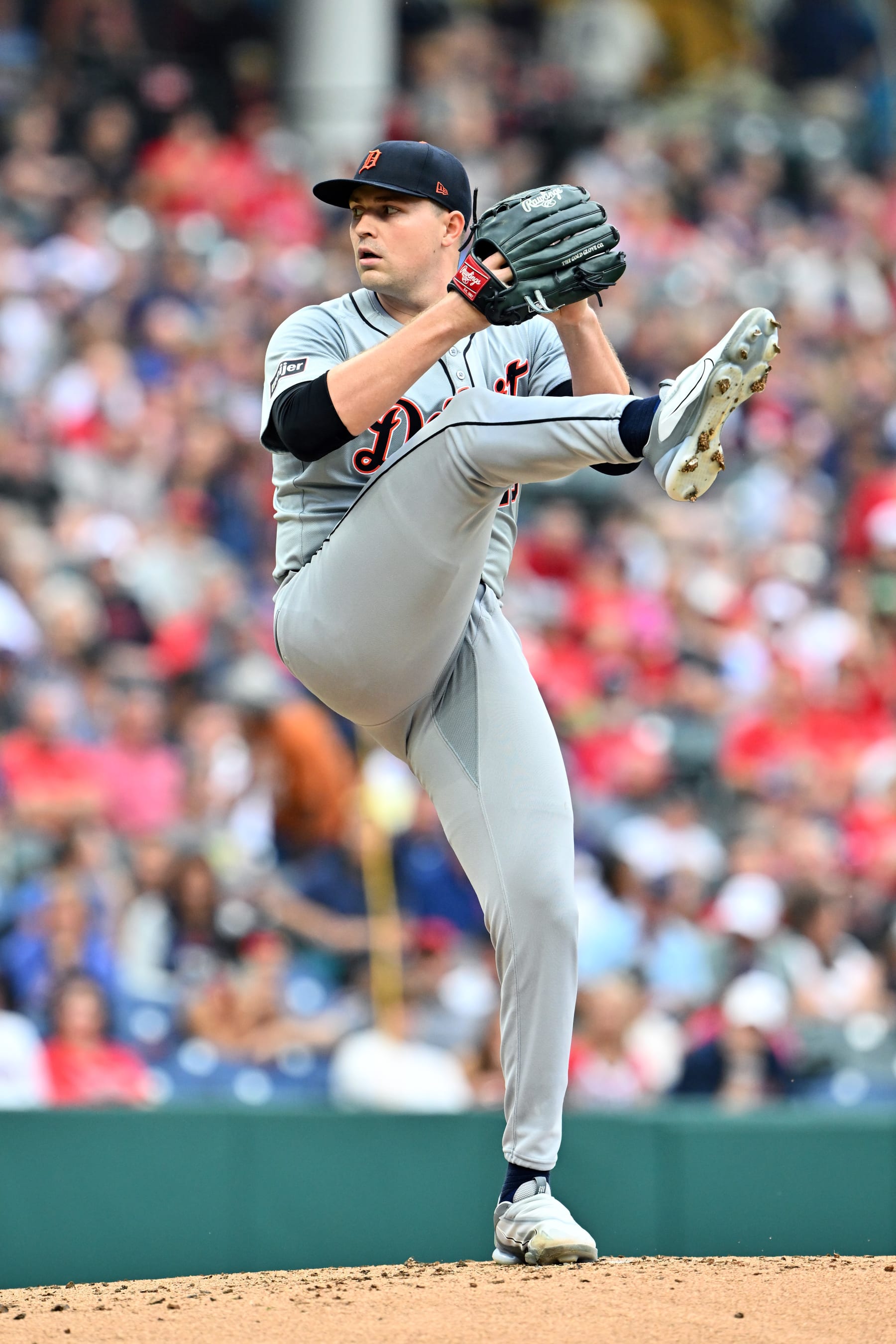 CLEVELAND, OHIO - JULY 22: Starter Tarik Skubal #29 of the Detroit Tigers pitches during the first inning against the Cleveland Guardians at Progressive Field on July 22, 2024 in Cleveland, Ohio. (Photo by Jason Miller/Getty Images)