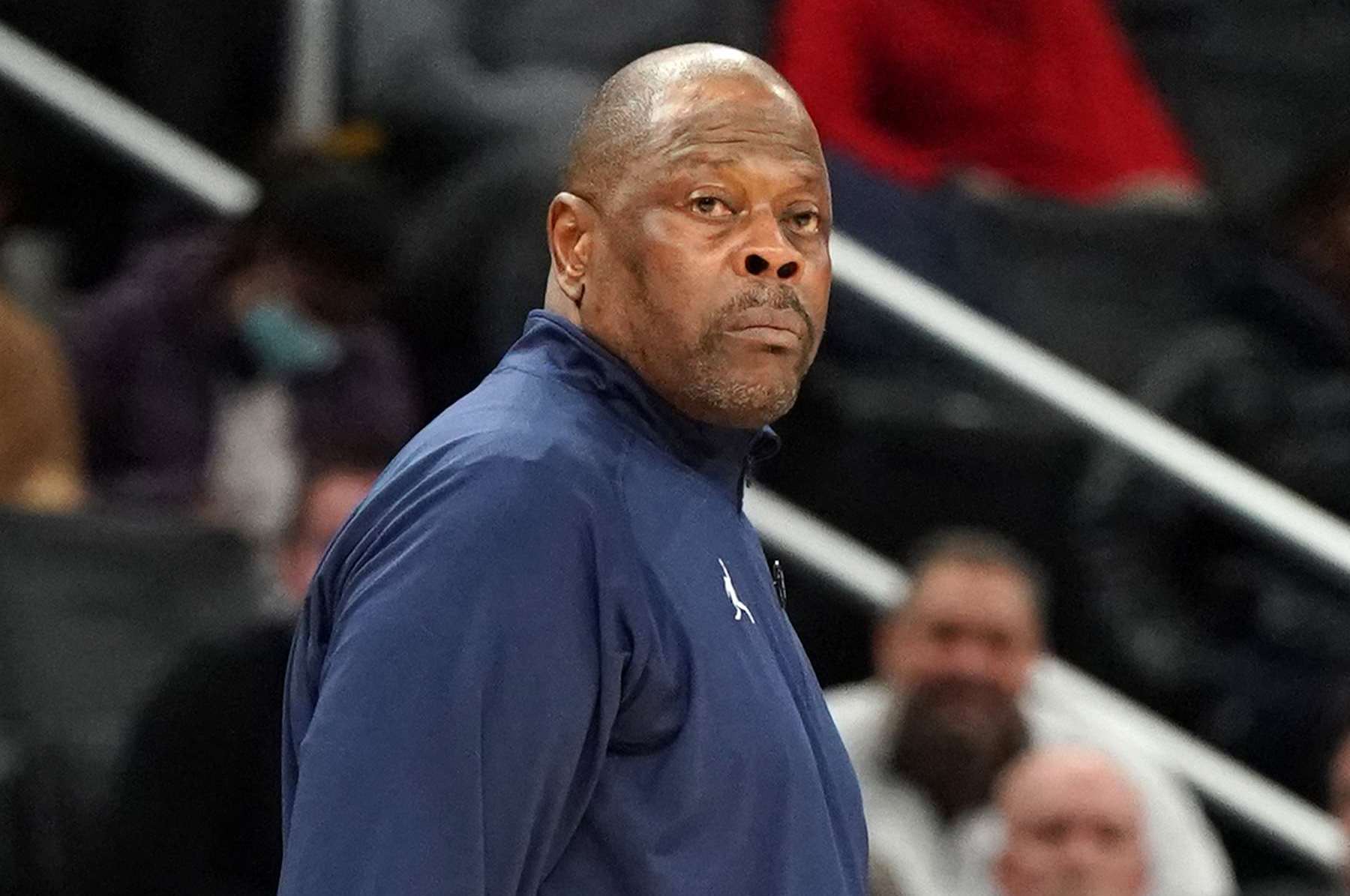 WASHINGTON, DC - FEBRUARY 22:  Head coach Patrick Ewing of the Georgetown Hoyas looks on during a college basketball game against the St. John's Red Storm at the Capital One Arena on February 22, 2023 in Washington, DC.  (Photo by Mitchell Layton/Getty Images)