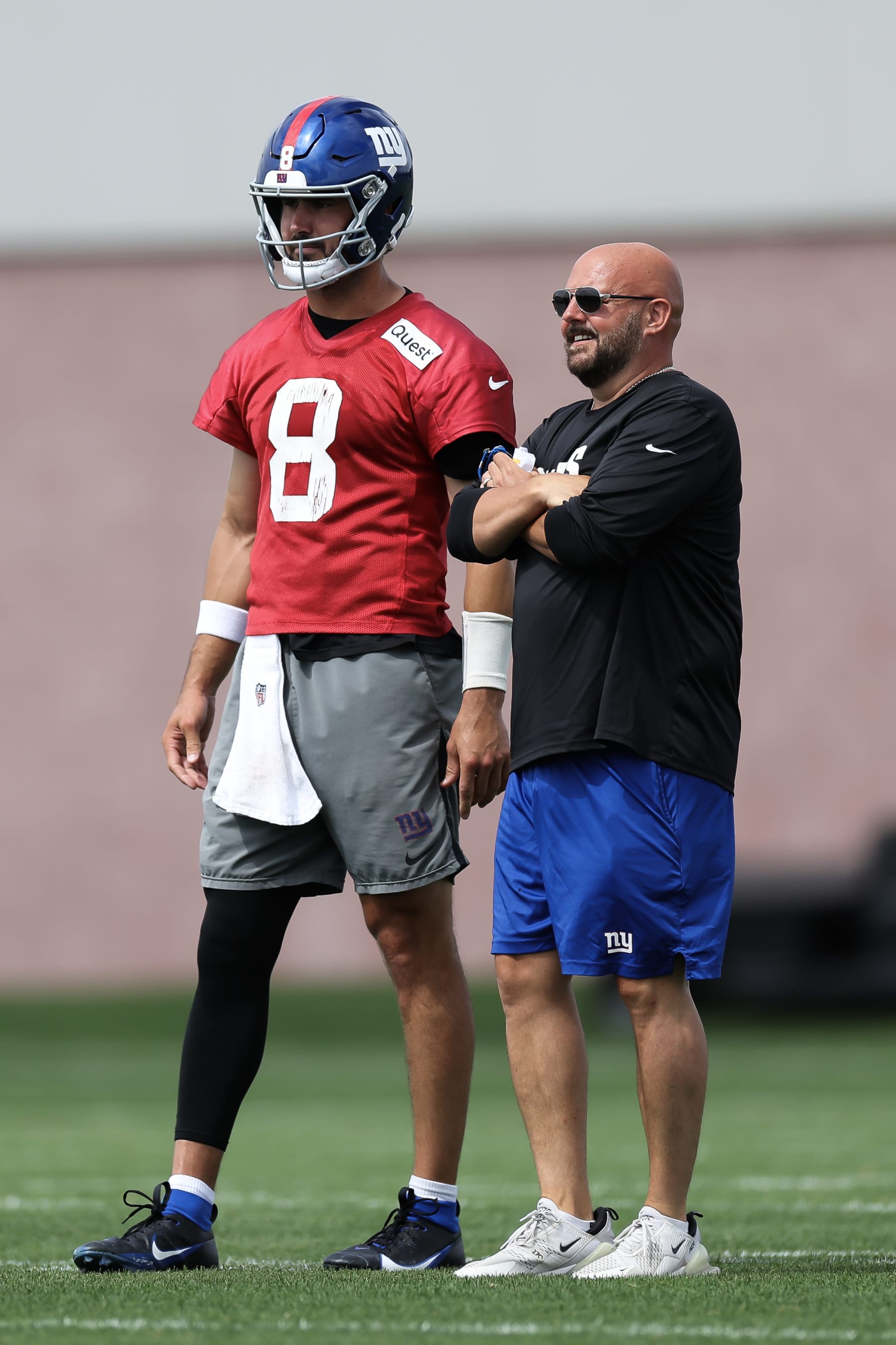 Daniel Jones, left, and Brian Daboll