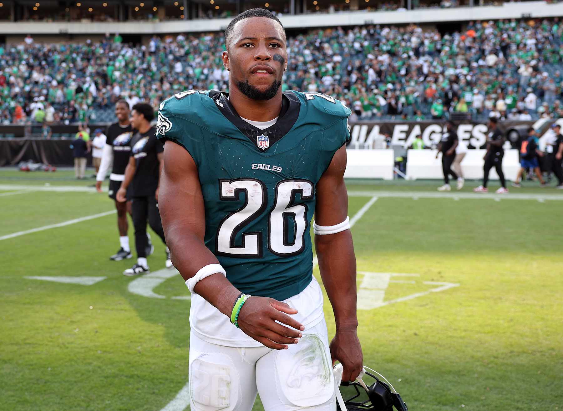 Video: Eagles' Saquon Barkley Fined $45K for Lowering Helmet in Win vs. Browns | News, Scores, Highlights, Stats, and Rumors | Bleacher Report
