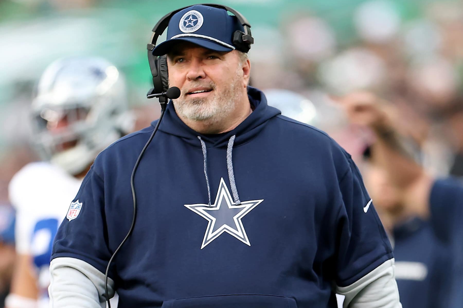 PHILADELPHIA, PENNSYLVANIA - DECEMBER 29: Head coach Mike McCarthy of the Dallas Cowboys looks on during the second half against the Philadelphia Eagles at Lincoln Financial Field on December 29, 2024 in Philadelphia, Pennsylvania. (Photo by Emilee Chinn/Getty Images)