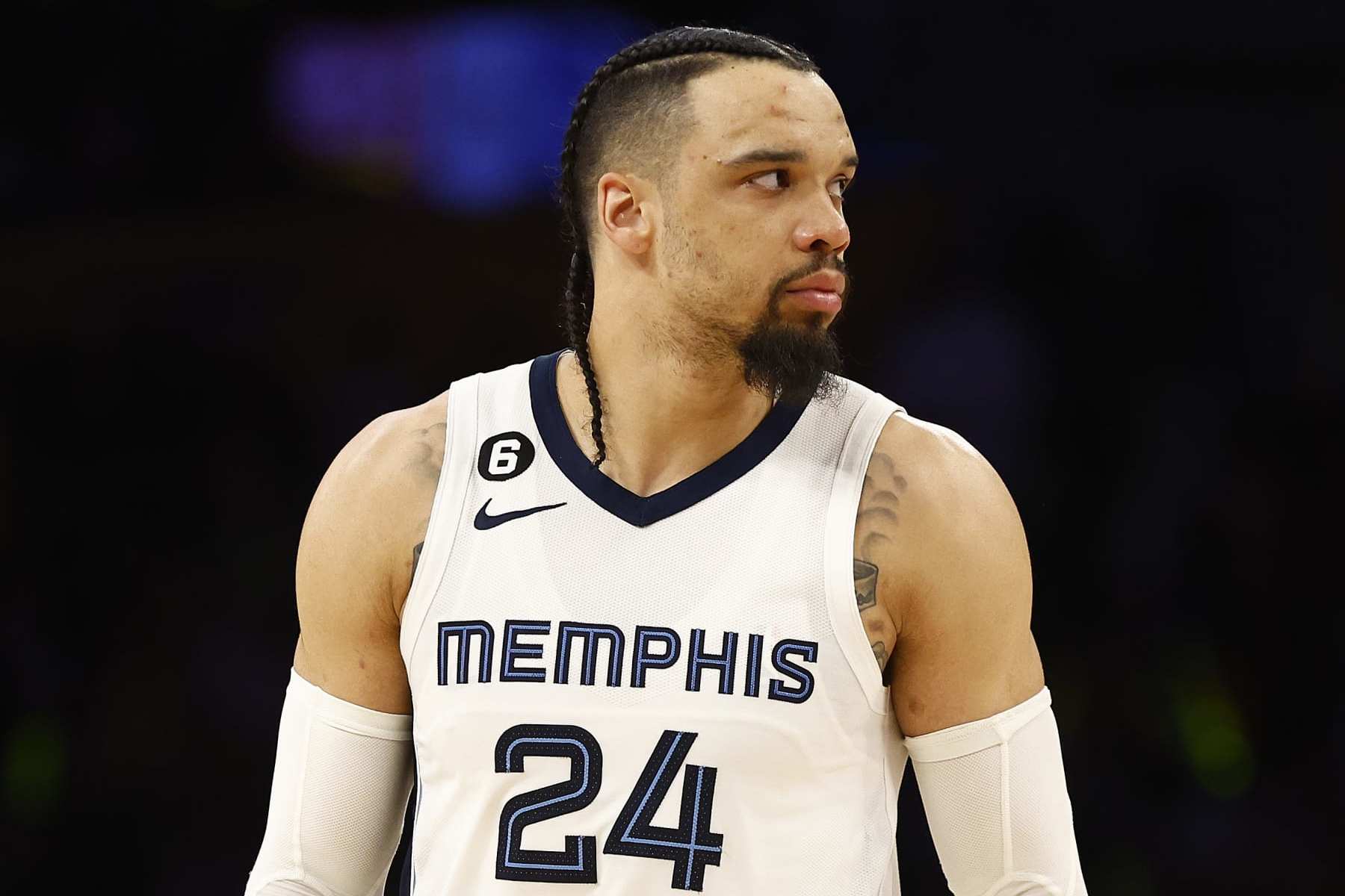 LOS ANGELES, CALIFORNIA - APRIL 28:  Dillon Brooks #24 of the Memphis Grizzlies in the second half against the Los Angeles Lakers in Game Six of the Western Conference First Round Playoffs at Crypto.com Arena on April 28, 2023 in Los Angeles, California.  NOTE TO USER: User expressly acknowledges and agrees that, by downloading and/or using this photograph, user is consenting to the terms and conditions of the Getty Images License Agreement. (Photo by Ronald Martinez/Getty Images)
