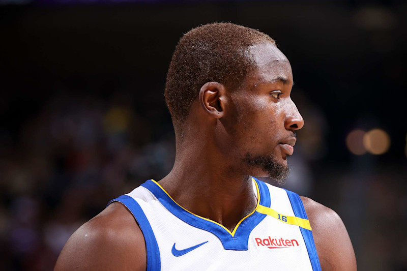 SALT LAKE CITY, UT - OCTOBER 25: Jonathan Kuminga #00 of the Golden State Warriors looks on during the game on October 25, 2024 at Delta Center in Salt Lake City, Utah. NOTE TO USER: User expressly acknowledges and agrees that, by downloading and or using this Photograph, User is consenting to the terms and conditions of the Getty Images License Agreement. Mandatory Copyright Notice: Copyright 2024 NBAE (Photo by Melissa Majchrzak/NBAE via Getty Images)