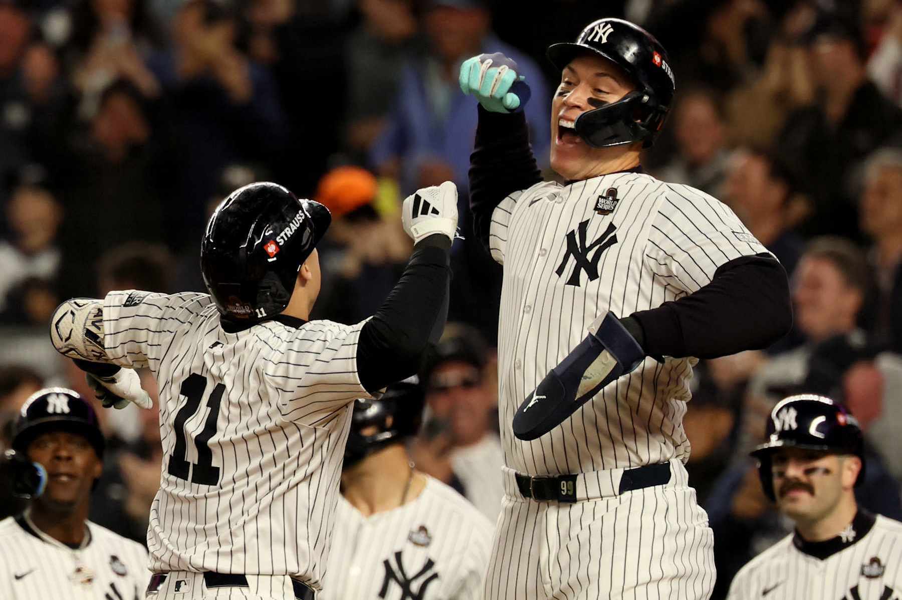 New York's Anthony Volpe and Aaron Judge