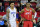 LAS VEGAS, NEVADA - JULY 07: Paolo Banchero #5 of the Orlando Magic and Jabari Smith Jr. #1 of the Houston Rockets stand on the court during a break in their game during the 2022 NBA Summer League at the Thomas & Mack Center on July 07, 2022 in Las Vegas, Nevada. NOTE TO USER: User expressly acknowledges and agrees that, by downloading and or using this photograph, User is consenting to the terms and conditions of the Getty Images License Agreement. (Photo by Ethan Miller/Getty Images)