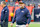 HOUSTON, TX - DECEMBER 03:  Denver Broncos pass game coordinator John Morton oversees practice during the football game between Denver Broncos and Houston Texans at NRG Stadium on December 3, 2023 in Houston, Texas.  (Photo by Leslie Plaza Johnson/Icon Sportswire via Getty Images)