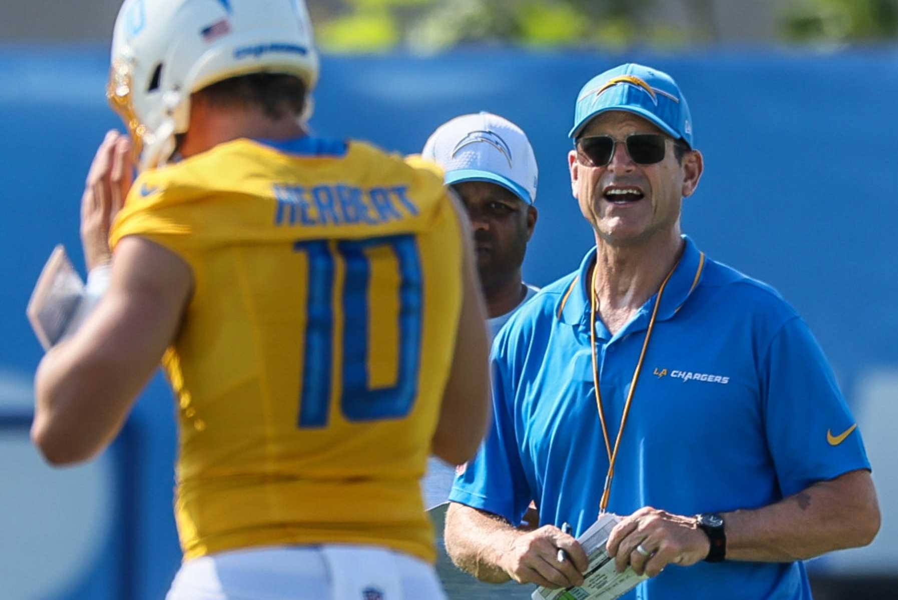 Justin Herbert and Jim Harbaugh