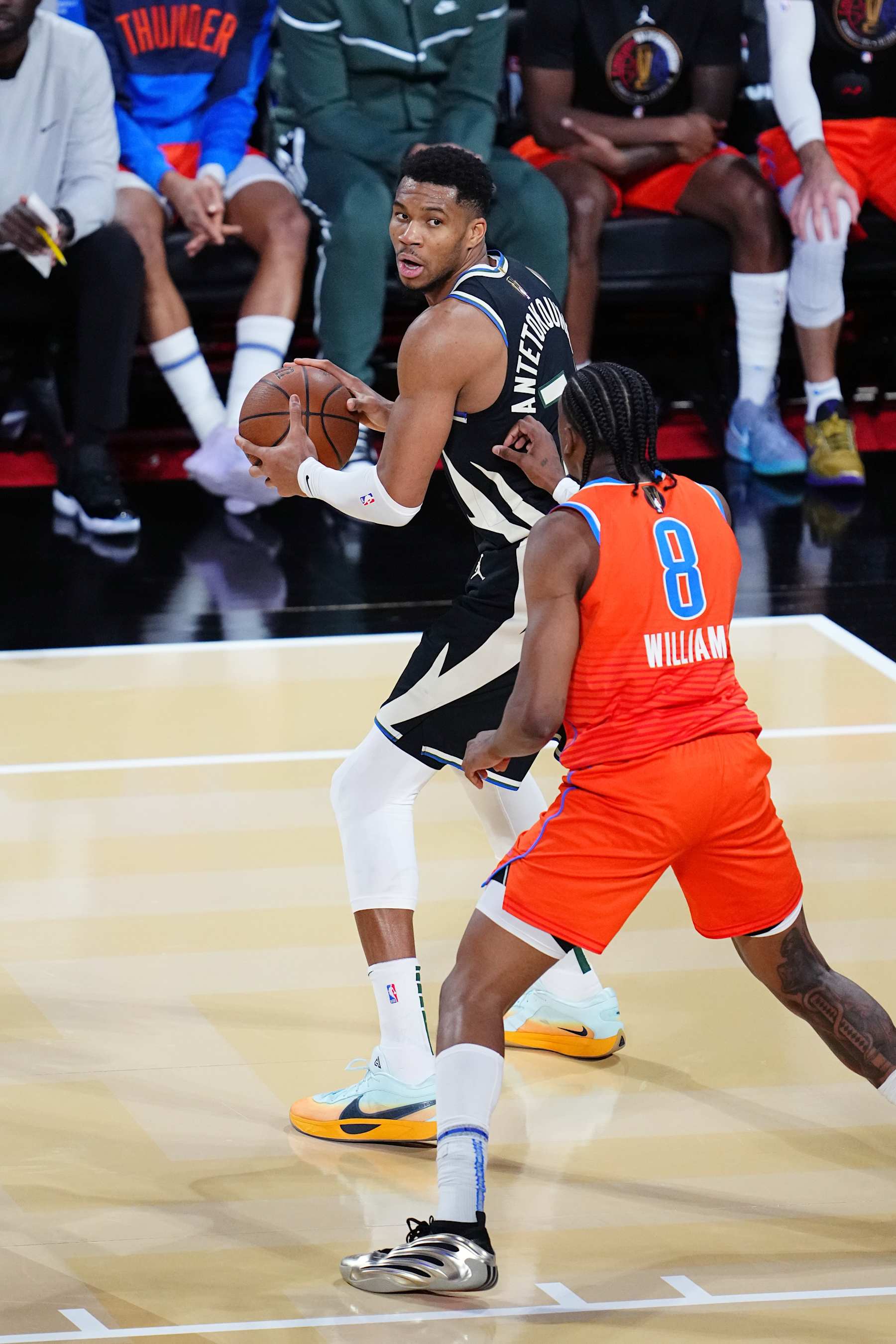 Giannis Antetokounmpo and Jalen Williams