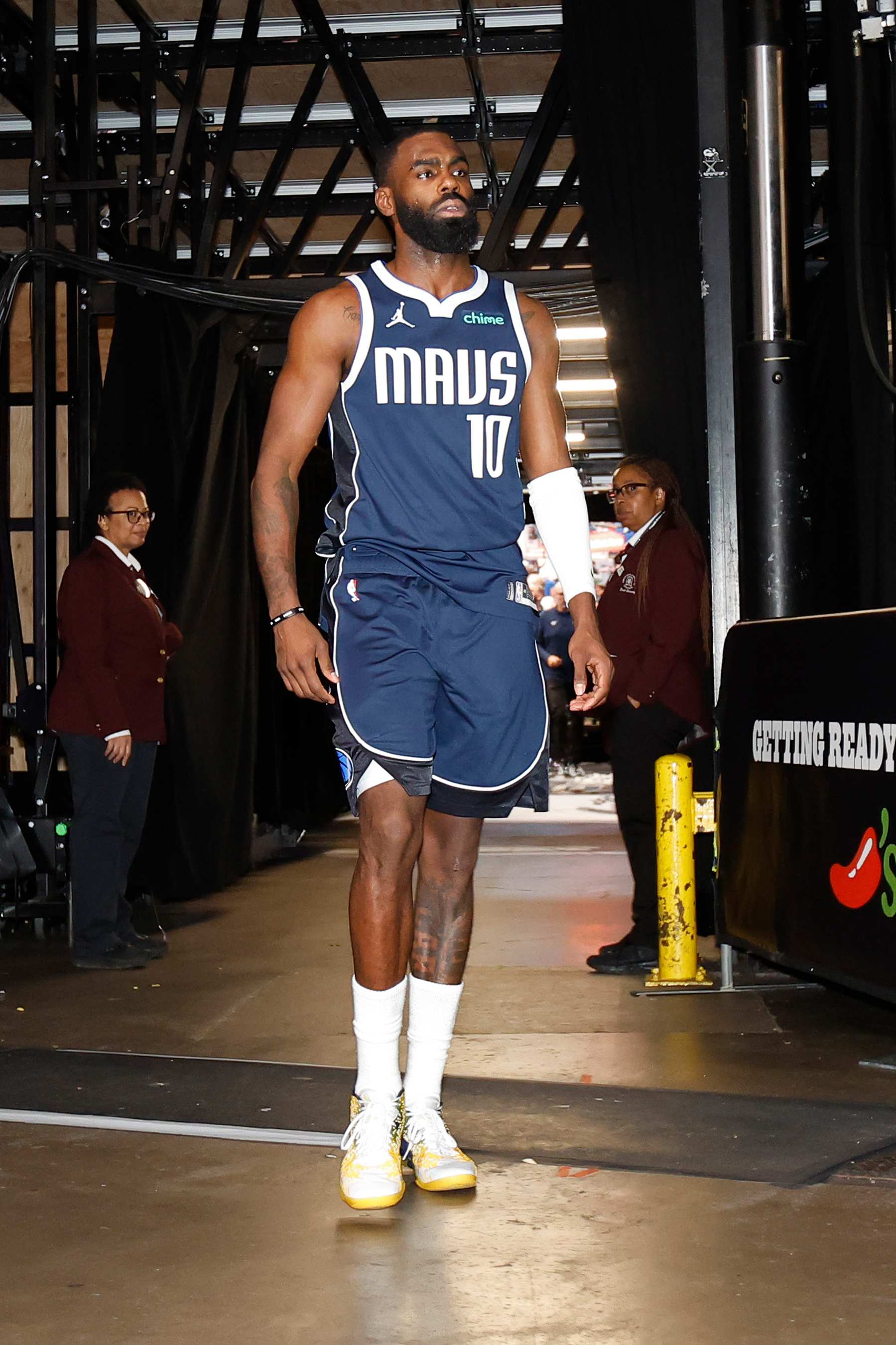 BOSTON, MA - JUNE 14: Tim Hardaway Jr. #10 of the Dallas Mavericks looks on after the game against the Boston Celtics during Game Four of the 2024 NBA Finals on June 14, 2024 at the American Airlines Center in Dallas, Texas. NOTE TO USER: User expressly acknowledges and agrees that, by downloading and or using this photograph, User is consenting to the terms and conditions of the Getty Images License Agreement. Mandatory Copyright Notice: Copyright 2024 NBAE (Photo by Tyler Kaufman/NBAE via Getty Images)