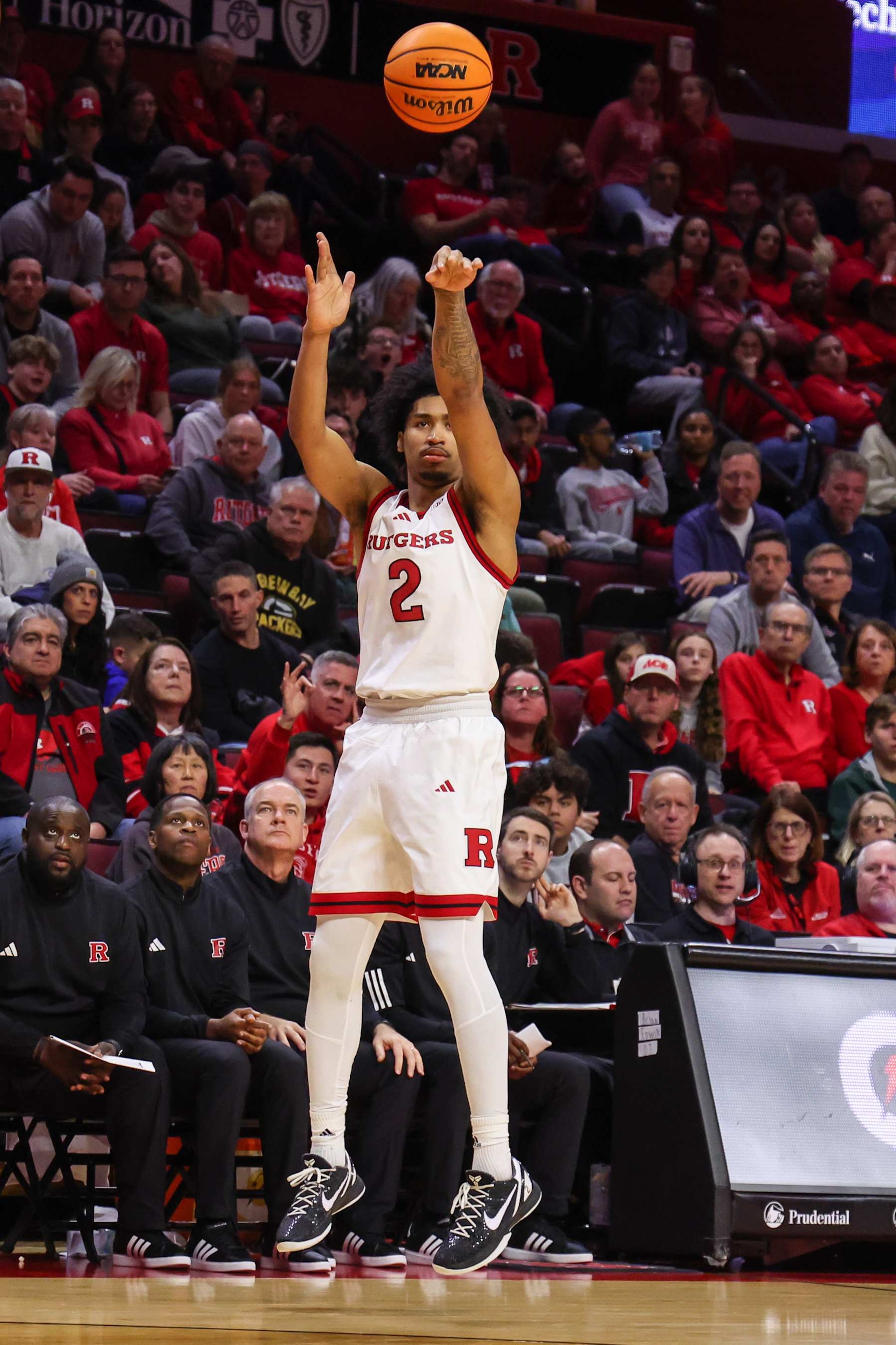 PISCATAWAY, NEW JERSEY - DECEMBER 30: Dylan Harper #2 of the Rutgers Scarlet Knights shoots the ball during the second half of their game against the Columbia Lions at Jersey Mike's Arena on December 30, 2024 in Piscataway, New Jersey. (Photo by Ed Mulholland/Getty Images) PISCATAWAY, NEW JERSEY - DECEMBER 30: Dylan Harper #2 of the Rutgers Scarlet Knights shoots the ball during the second half of their game against the Columbia Lions at Jersey Mike's Arena on December 30, 2024 in Piscataway, New Jersey. (Photo by Ed Mulholland/Getty Images)