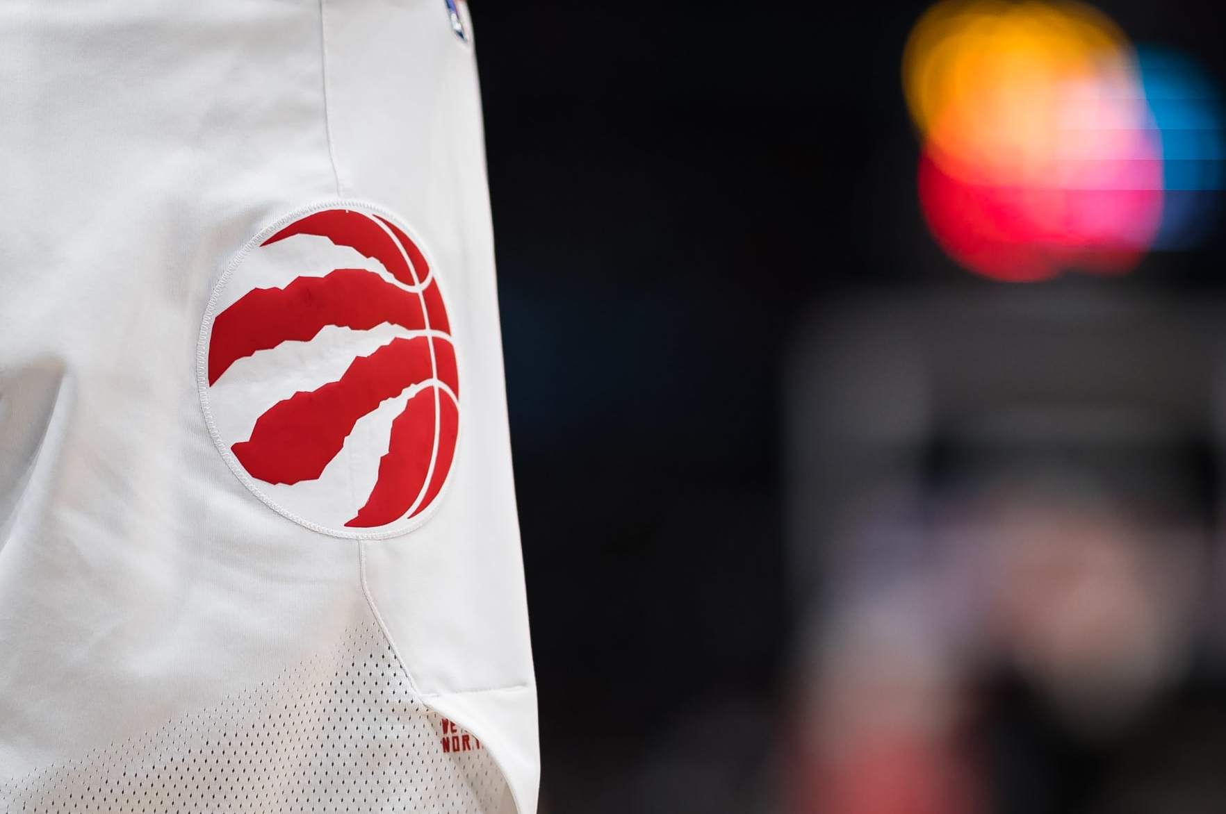 WASHINGTON, DC - JANUARY 21: A view of the Toronto Raptors logo on a uniform during the first half of the game against the Washington Wizards at Capital One Arena on January 21, 2022 in Washington, DC. NOTE TO USER: User expressly acknowledges and agrees that, by downloading and or using this photograph, User is consenting to the terms and conditions of the Getty Images License Agreement. (Photo by Scott Taetsch/Getty Images)