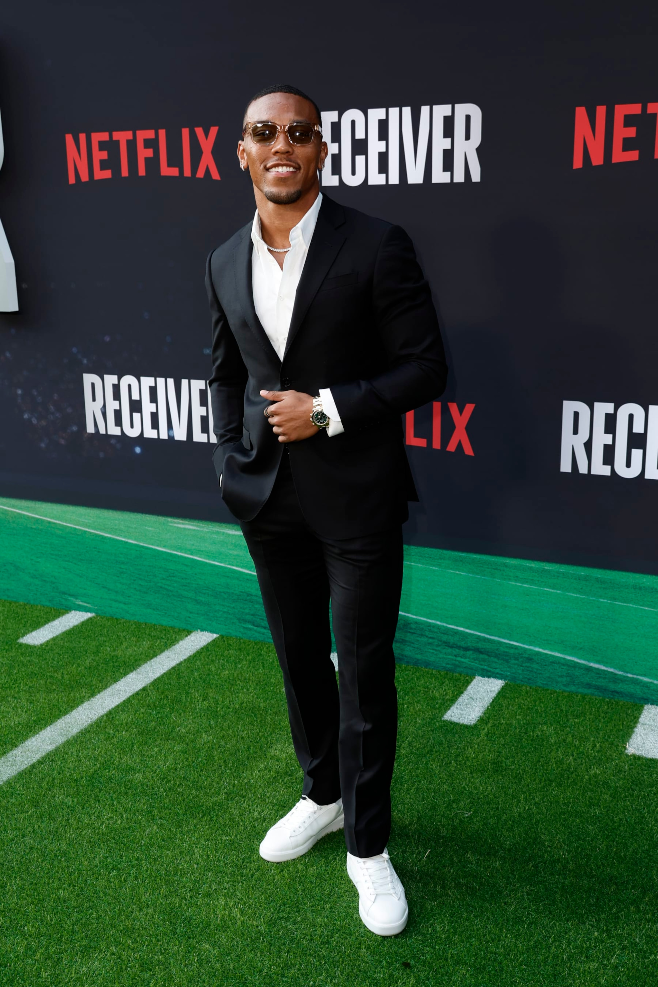 LOS ANGELES, CALIFORNIA - JULY 09: Amon-Ra St. Brown attends the Los Angeles Premiere of Netflix's series "Receiver" at Netflix Tudum Theater on July 09, 2024 in Los Angeles, California. (Photo by Frazer Harrison/Getty Images)