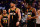PHOENIX, AZ - APRIL  28: Devin Booker #1 of the Phoenix Suns and Kevin Durant #35 look on during the game against the Minnesota Timberwolves during Round 1 Game 4 of the 2024 NBA Playoffs on April 28, 2024 at Footprint Center in Phoenix, Arizona. NOTE TO USER: User expressly acknowledges and agrees that, by downloading and or using this photograph, user is consenting to the terms and conditions of the Getty Images License Agreement. Mandatory Copyright Notice: Copyright 2024 NBAE (Photo by Kate Frese/NBAE via Getty Images)