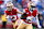 SANTA CLARA, CA - JANUARY 28: Deebo Samuel #19 and Christian McCaffrey #23 of the San Francisco 49ers run downfield during the NFC Championship NFL football game against the Detroit Lions at Levi's Stadium on January 28, 2024 in Santa Clara, California. (Photo by Kevin Sabitus/Getty Images)