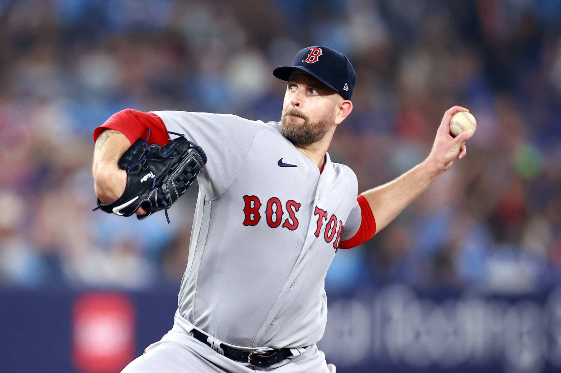 TORONTO, ON - JUNE 30: James Paxton #65 of the Boston Red Sox delivers a pitch against the Toronto Blue Jays at Rogers Centre on June 30, 2023 in Toronto, Ontario, Canada. (Photo by Vaughn Ridley/Getty Images)