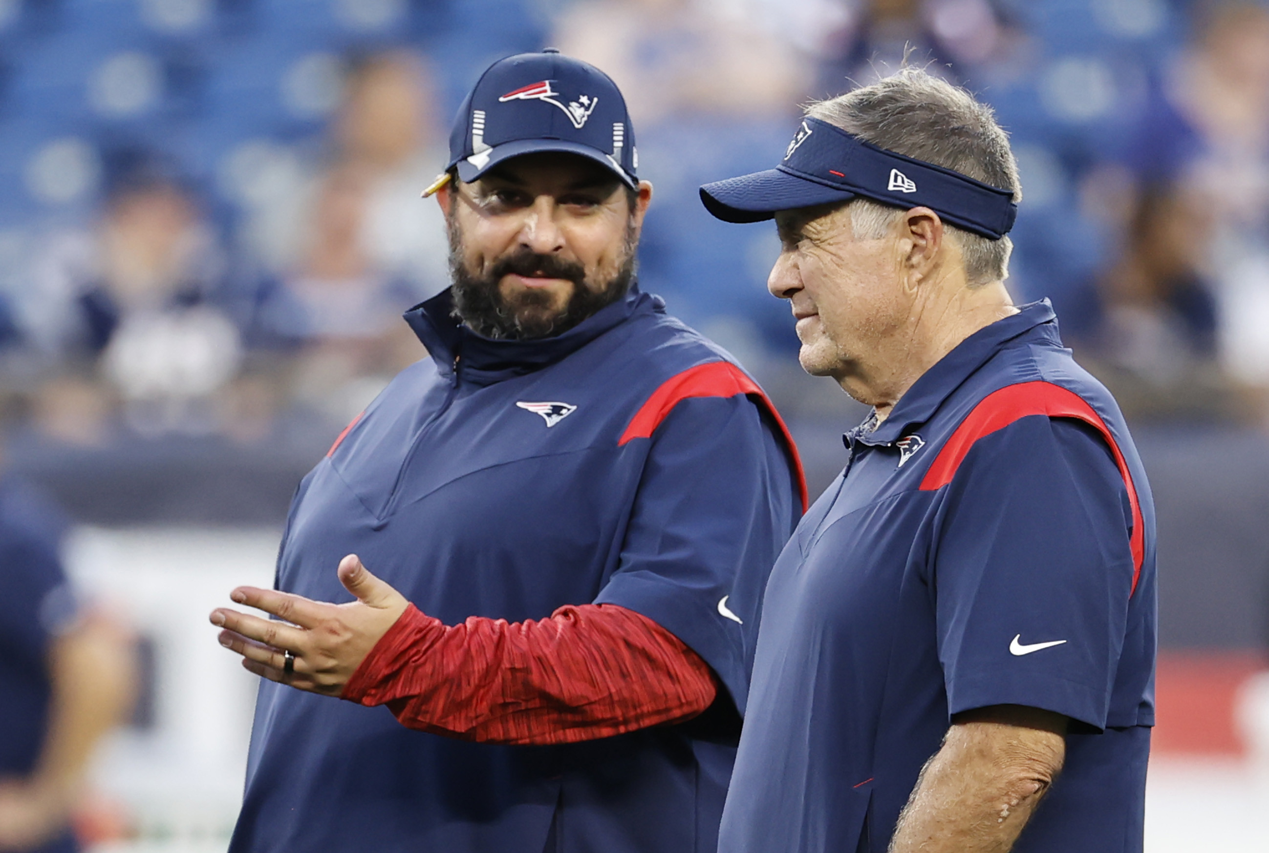 Patriots head coach Bill Belichick and Senior Football Advisor Matt Patricia. 