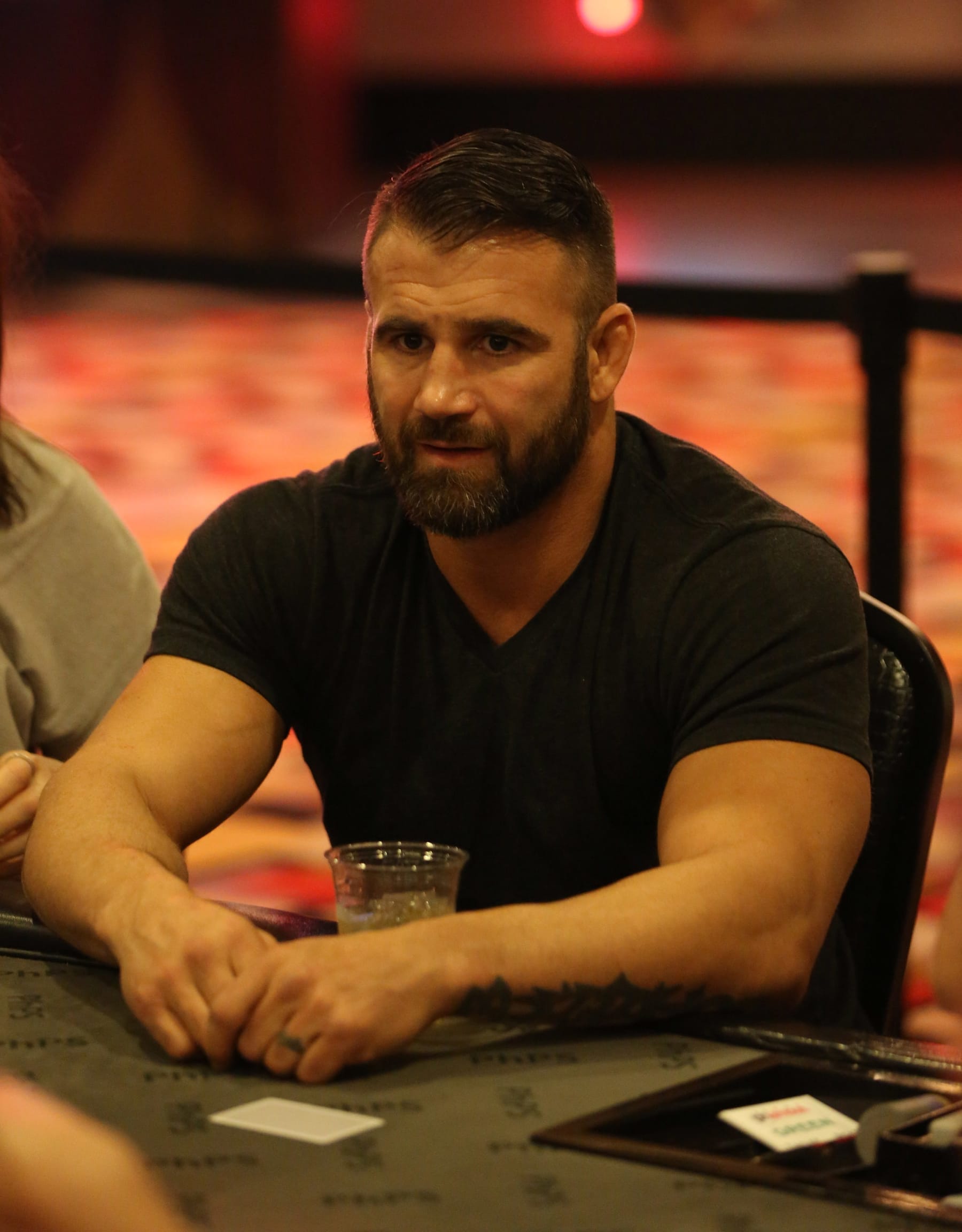 LAS VEGAS, NV - JUNE 19: Former mixed martial artist Phil Baroni competes in the Raising the Stakes for Cerebral Palsy Celebrity Poker Tournament at Planet Hollywood Resort & Casino hosted by the One Step Closer Foundation to raise funds and awareness for people with cerebral palsy on June 19, 2015 in Las Vegas, Nevada. (Photo by Gabe Ginsberg/Getty Images)