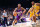INGLEWOOD, CA - 1998: Ray Allen #34 of the Milwaukee Bucks drives to the basket against Byron Scott #4 of the Los Angeles Lakers circa 1997 at the Great Western Forum in Inglewood, California. NOTE TO USER: User expressly acknowledges and agrees that, by downloading and or using this photograph, User is consenting to the terms and conditions of the Getty Images License Agreement. Mandatory Copyright Notice: Copyright 1998 NBAE (Photo by Jon Soohoo/NBAE via Getty Images)  Earvin "Magic" Johnson;Kareem Abdul-Jabbar