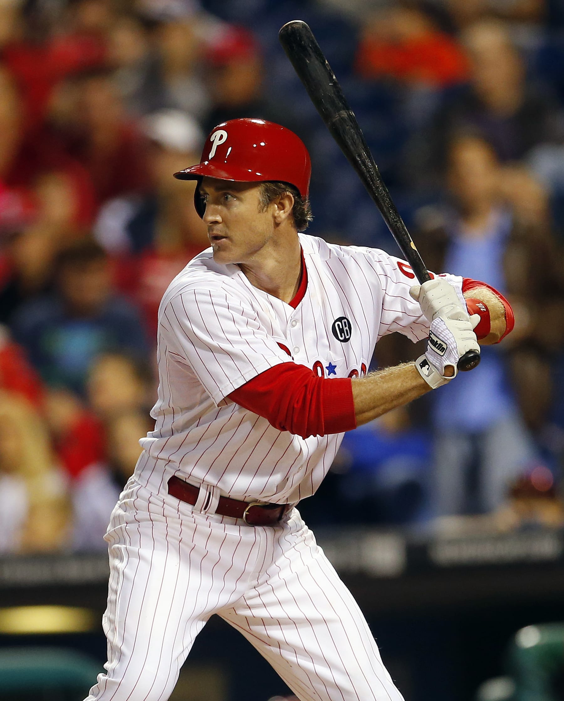 PHILADELPHIA, PA - SEPTEMBER 13: Chase Utley #26 of the Philadelphia Phillies in action against the Miami Marlins during a game at Citizens Bank Park on September 13, 2014 in Philadelphia, Pennsylvania. The Phillies defeated the Marlins 2-1. (Photo by Rich Schultz/Getty Images)