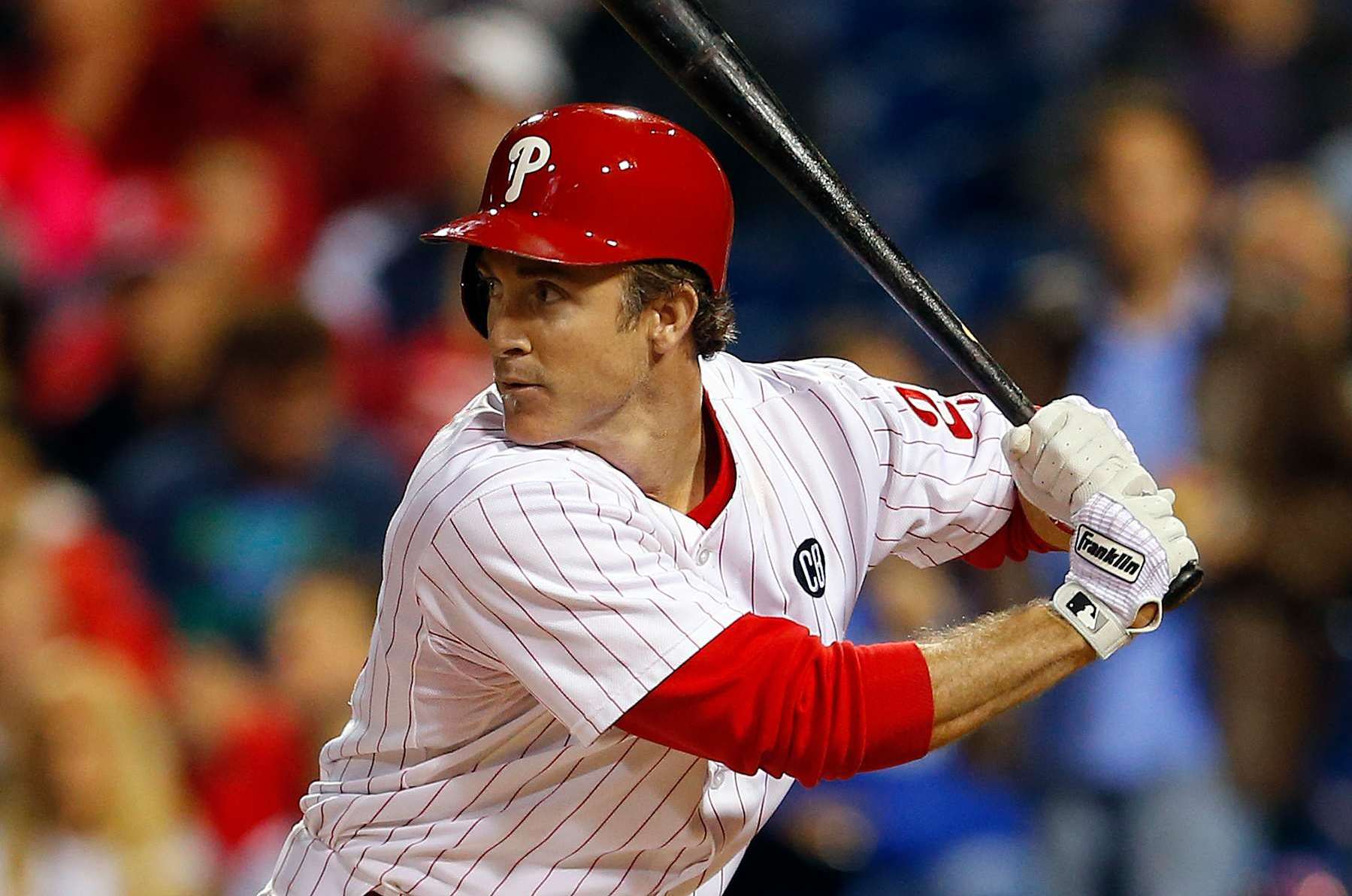 PHILADELPHIA, PA - SEPTEMBER 13: Chase Utley #26 of the Philadelphia Phillies in action against the Miami Marlins during a game at Citizens Bank Park on September 13, 2014 in Philadelphia, Pennsylvania. The Phillies defeated the Marlins 2-1. (Photo by Rich Schultz/Getty Images)