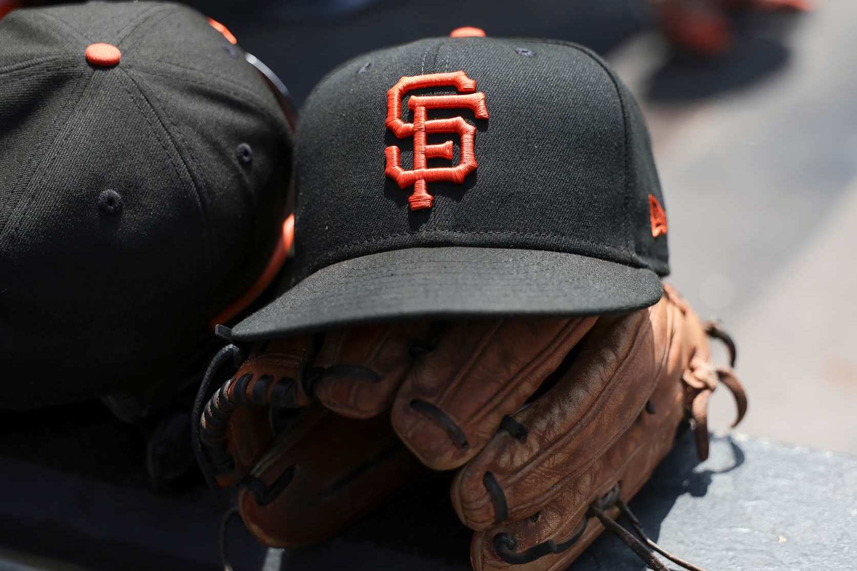 CLEVELAND, OHIO - JULY 07: A detail of the San Francisco Giants logo on a hat in the second inning against the Cleveland Guardians at Progressive Field on July 7, 2024 in Cleveland, Ohio. (Photo by Brandon Sloter/Image Of Sport/Getty Images)