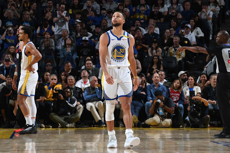SAN FRANCISCO, CA - OCTOBER 27: Stephen Curry #30 of the Golden State Warriors looks on during the game against the LA Clippers on October 27, 2024 at Chase Center in San Francisco, California. NOTE TO USER: User expressly acknowledges and agrees that, by downloading and or using this photograph, user is consenting to the terms and conditions of Getty Images License Agreement. Mandatory Copyright Notice: Copyright 2024 NBAE (Photo by Noah Graham/NBAE via Getty Images)