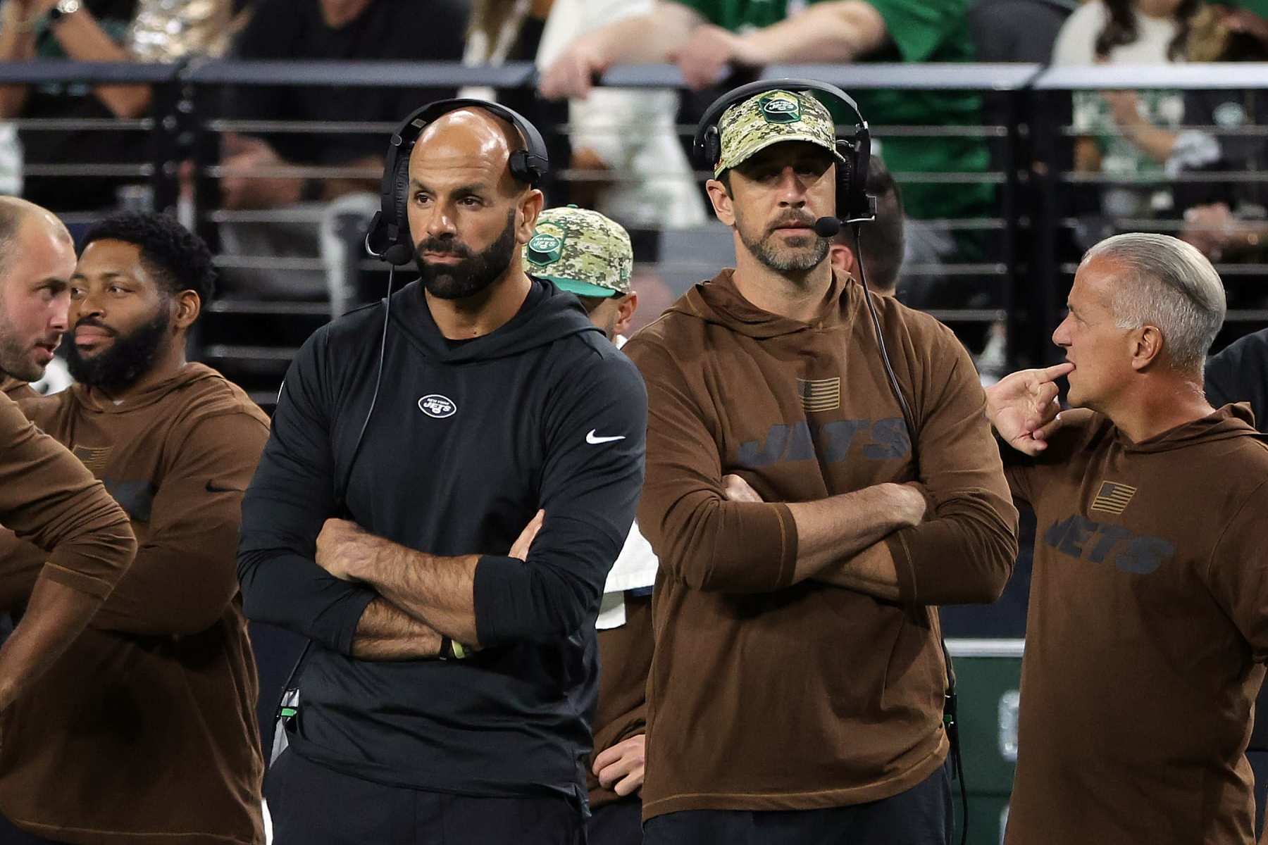 Robert Saleh and Aaron Rodgers