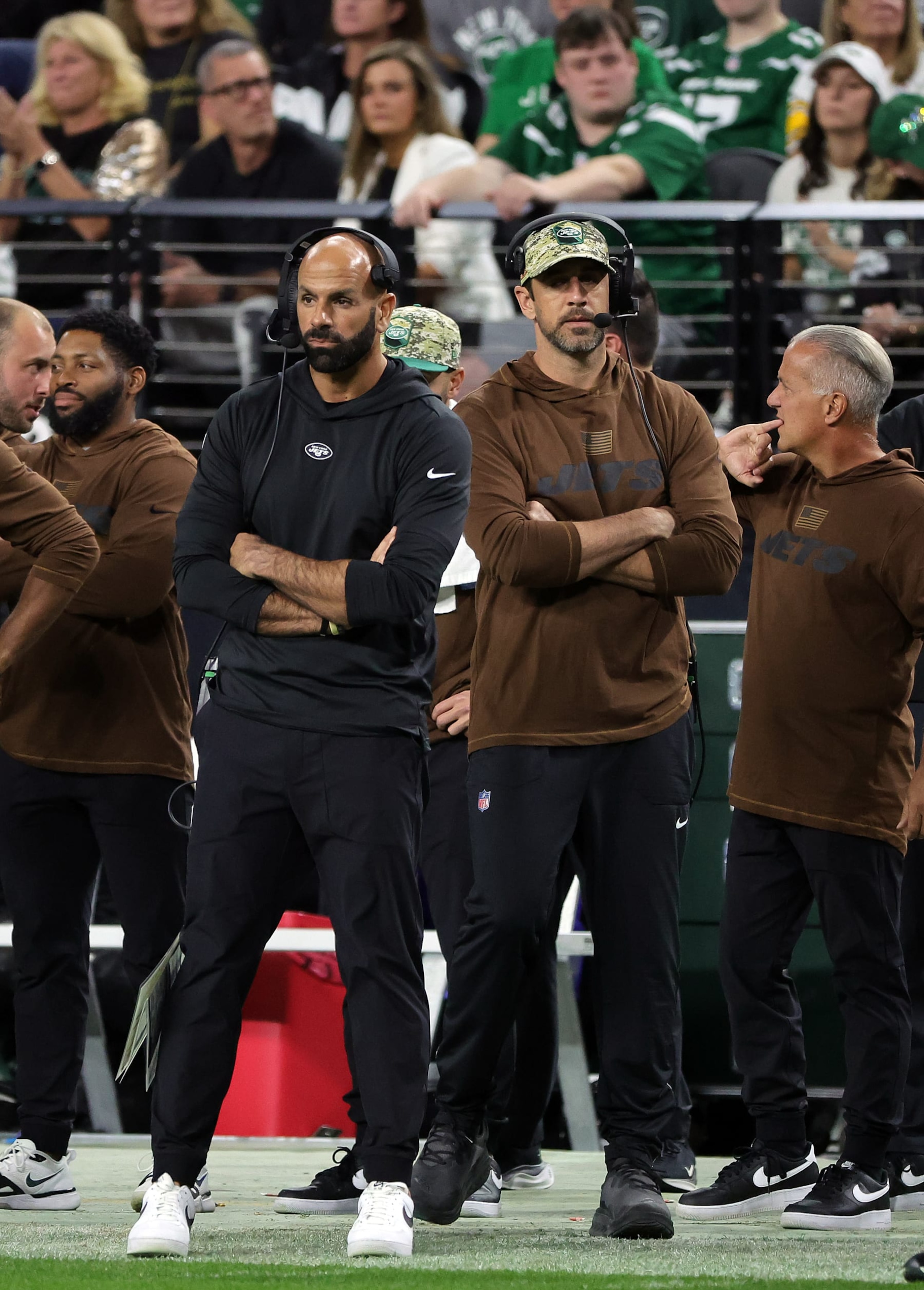 Robert Saleh and Aaron Rodgers