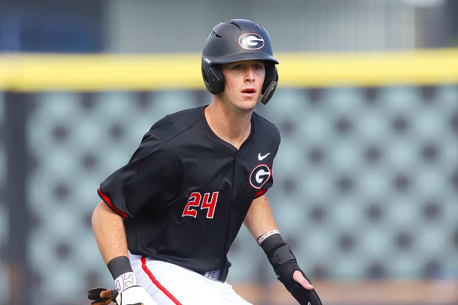 LEXINGTON, KY - MARCH 16: Georgia first baseman Charlie Condon (24) in a game between the Georgia Bulldogs and the Kentucky Wildcats on March 16, 2024, at Kentucky Proud Park in Lexington, KY. (Photo by Jeff Moreland/Icon Sportswire via Getty Images)