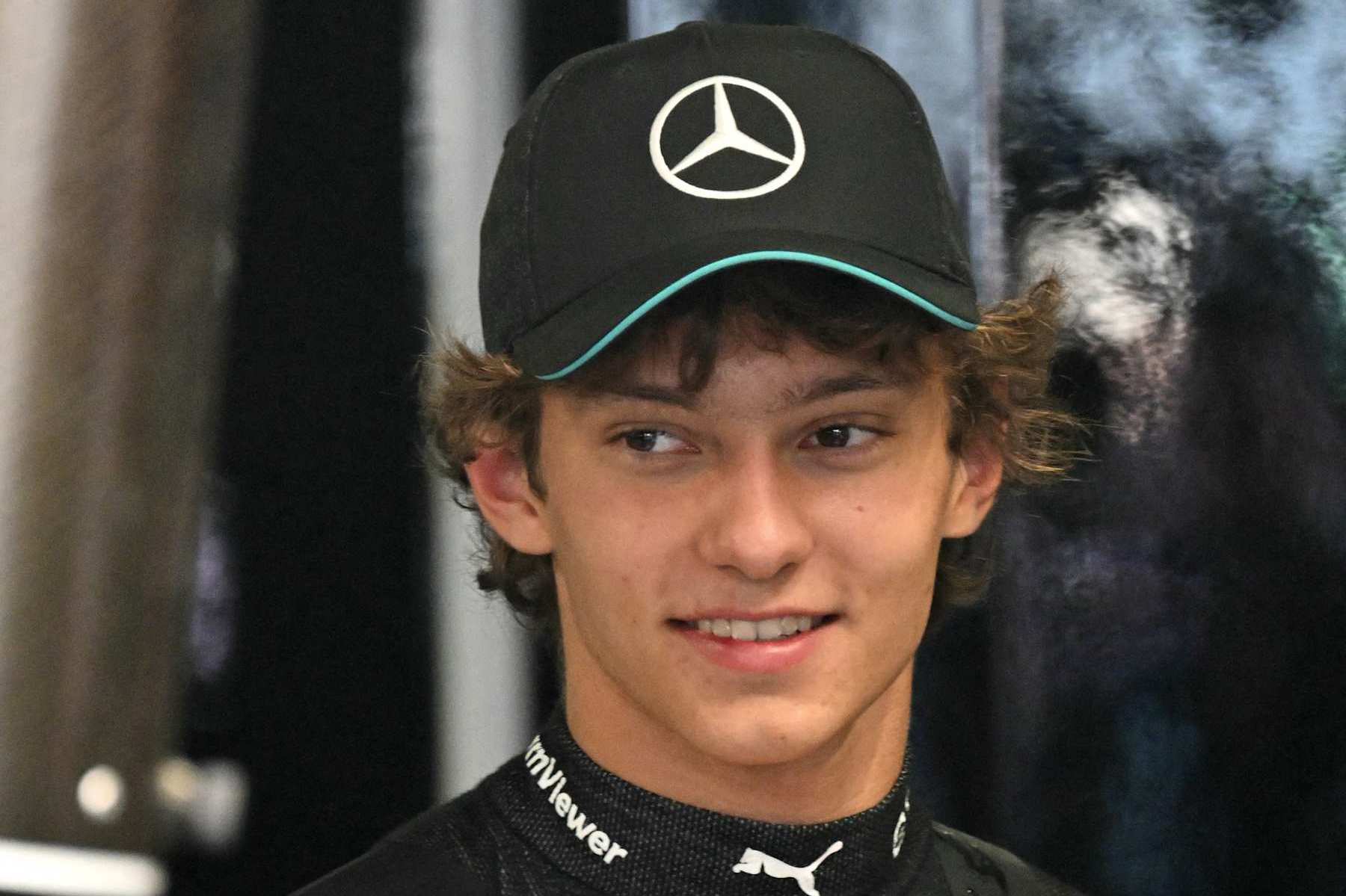 Mercedes' Italian driver Andrea Kimi Antonelli prepares before first practice session, ahead of the Italian Formula One Grand Prix at Autodromo Nazionale Monza circuit, in Monza on August 30, 2024. (Photo by Andrej ISAKOVIC / AFP) (Photo by ANDREJ ISAKOVIC/AFP via Getty Images)