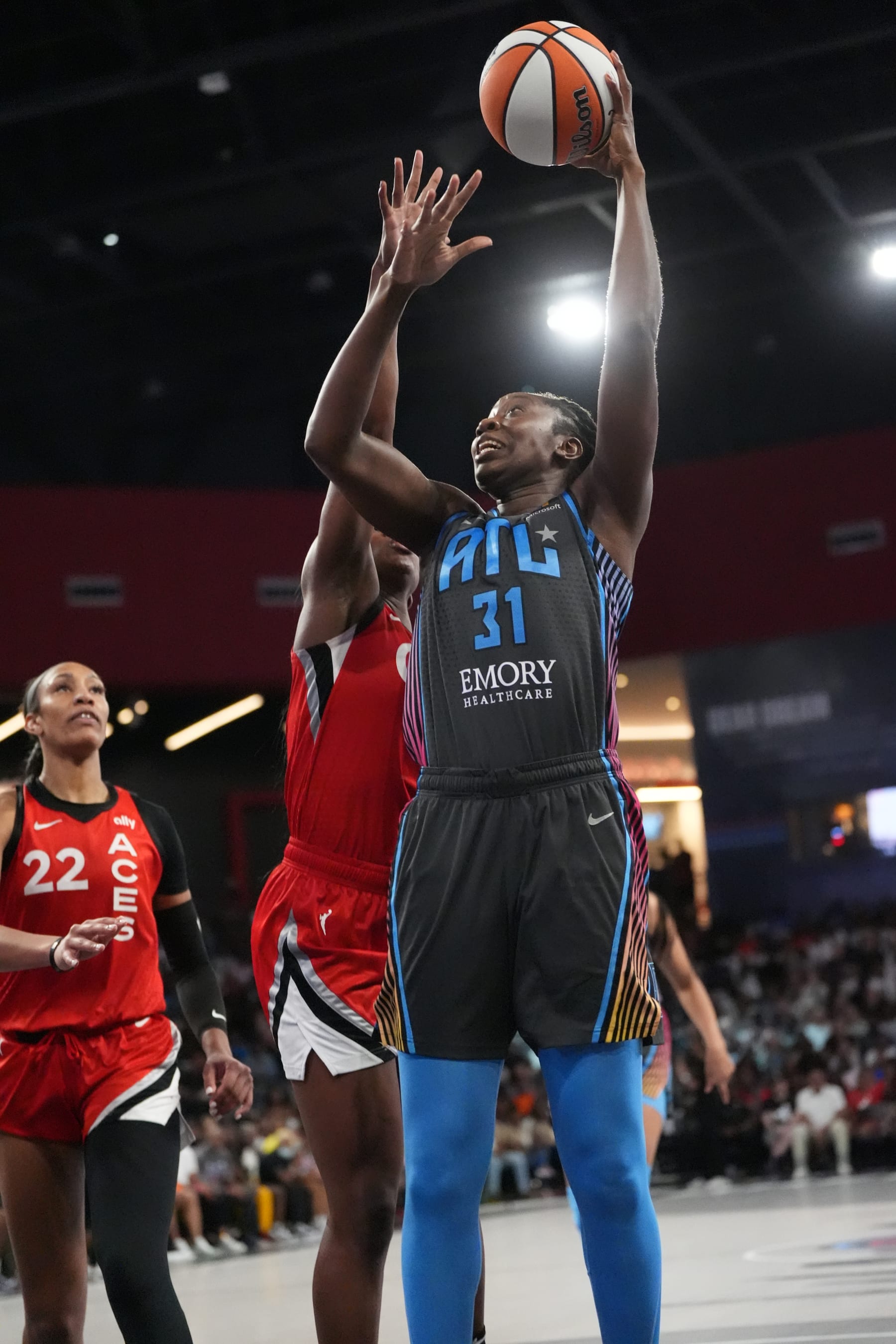 Tina Charles in Atlanta's rebel edition jersey