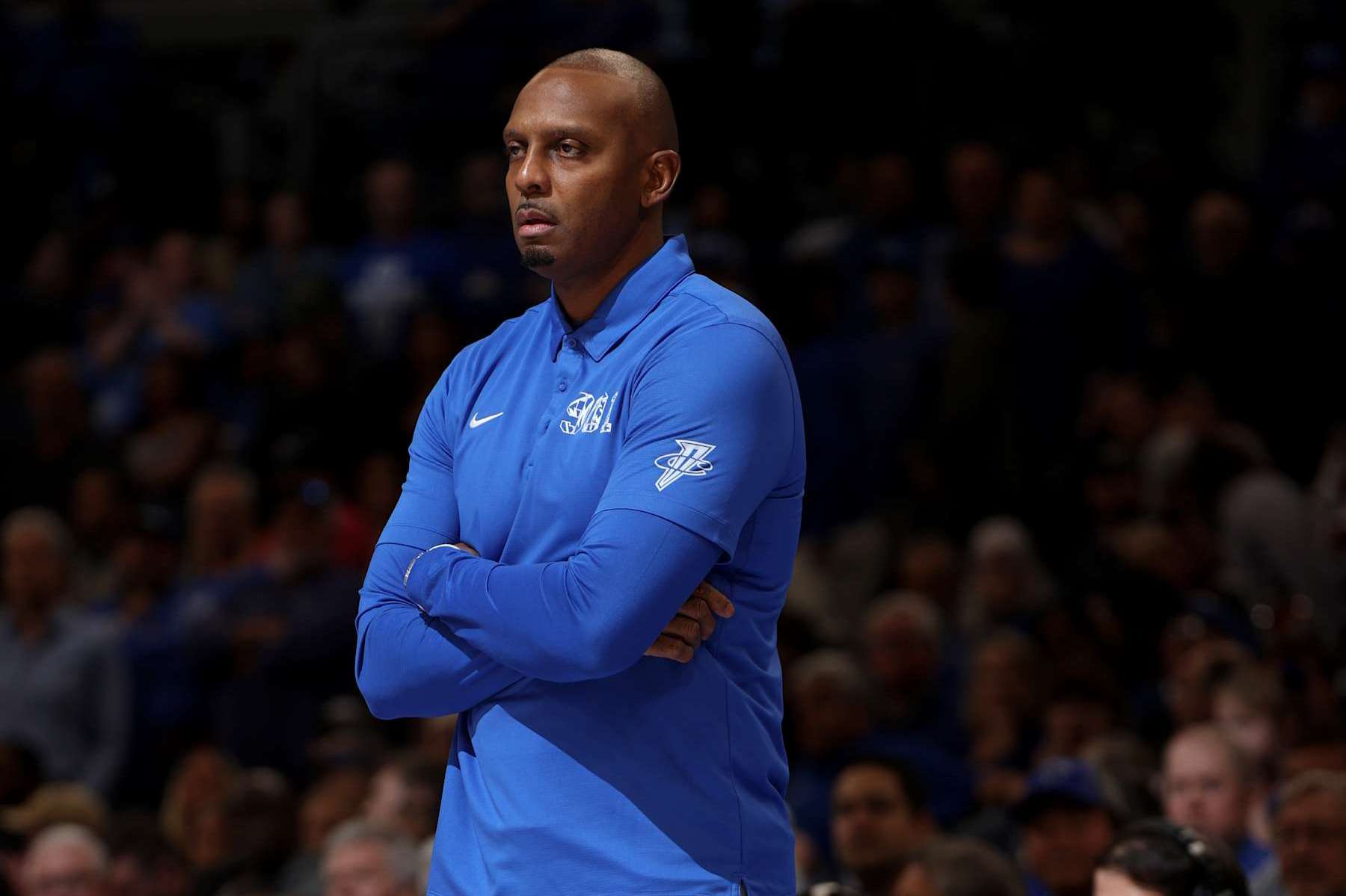 MEMPHIS, TN - MARCH 3: Penny Hardaway, head coach of the Memphis Tigers looks on from the sideline against the UAB Blazers during the second half on March 3, 2024 at FedExForum in Memphis, Tennessee. (Photo by Joe Murphy/Getty Images)