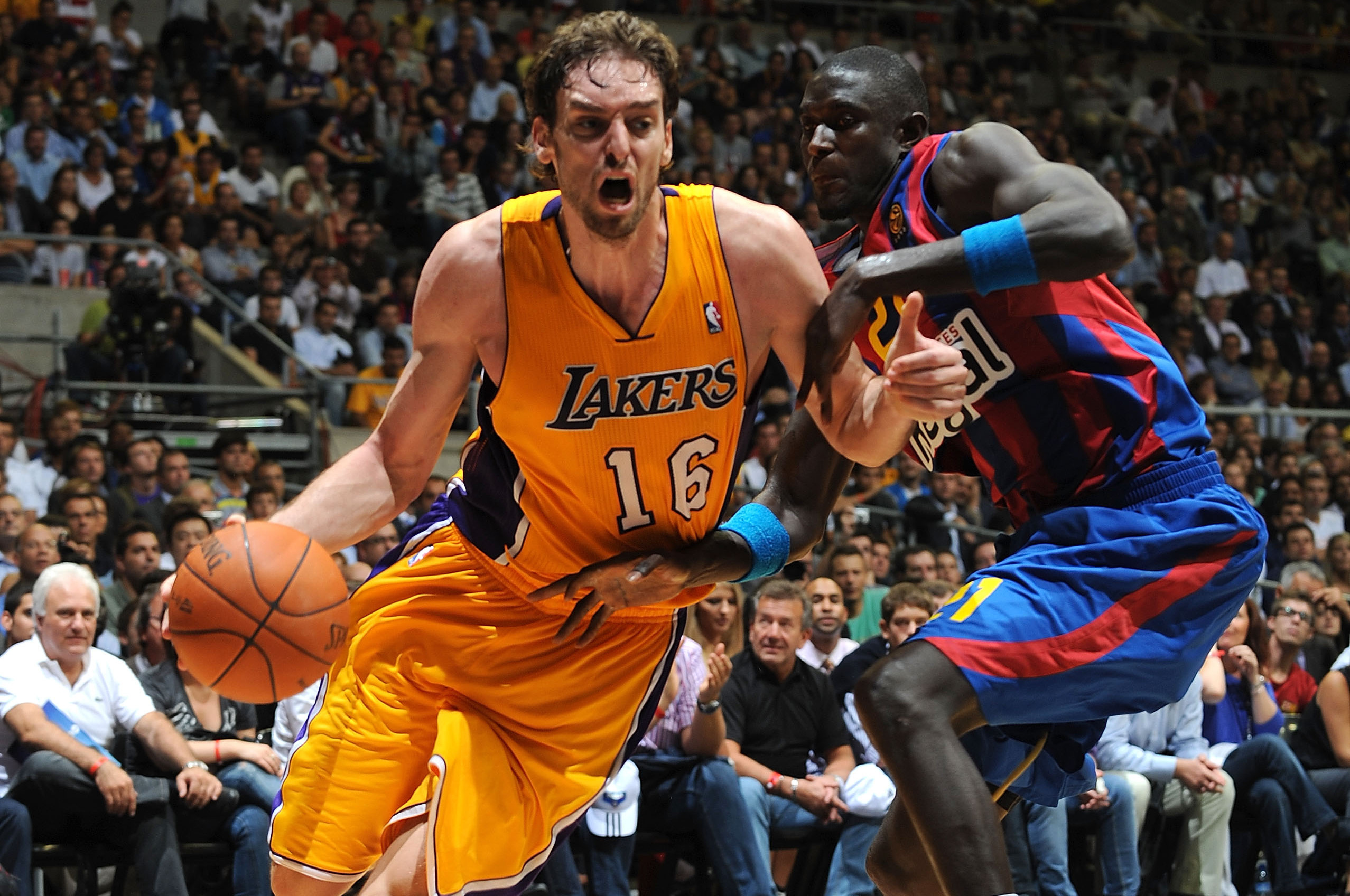 In celebration of Pau Gasol's no. 16 being retired in the rafters