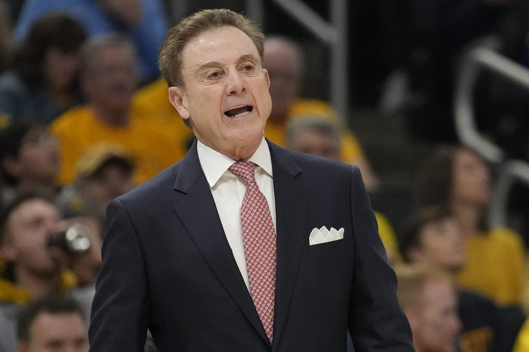 MILWAUKEE, WISCONSIN - FEBRUARY 10: Head coach Rick Pitino of the St. John's Red Storm reacts during the first half against the Marquette Golden Eagles at Fiserv Forum on February 10, 2024 in Milwaukee, Wisconsin. (Photo by Patrick McDermott/Getty Images)