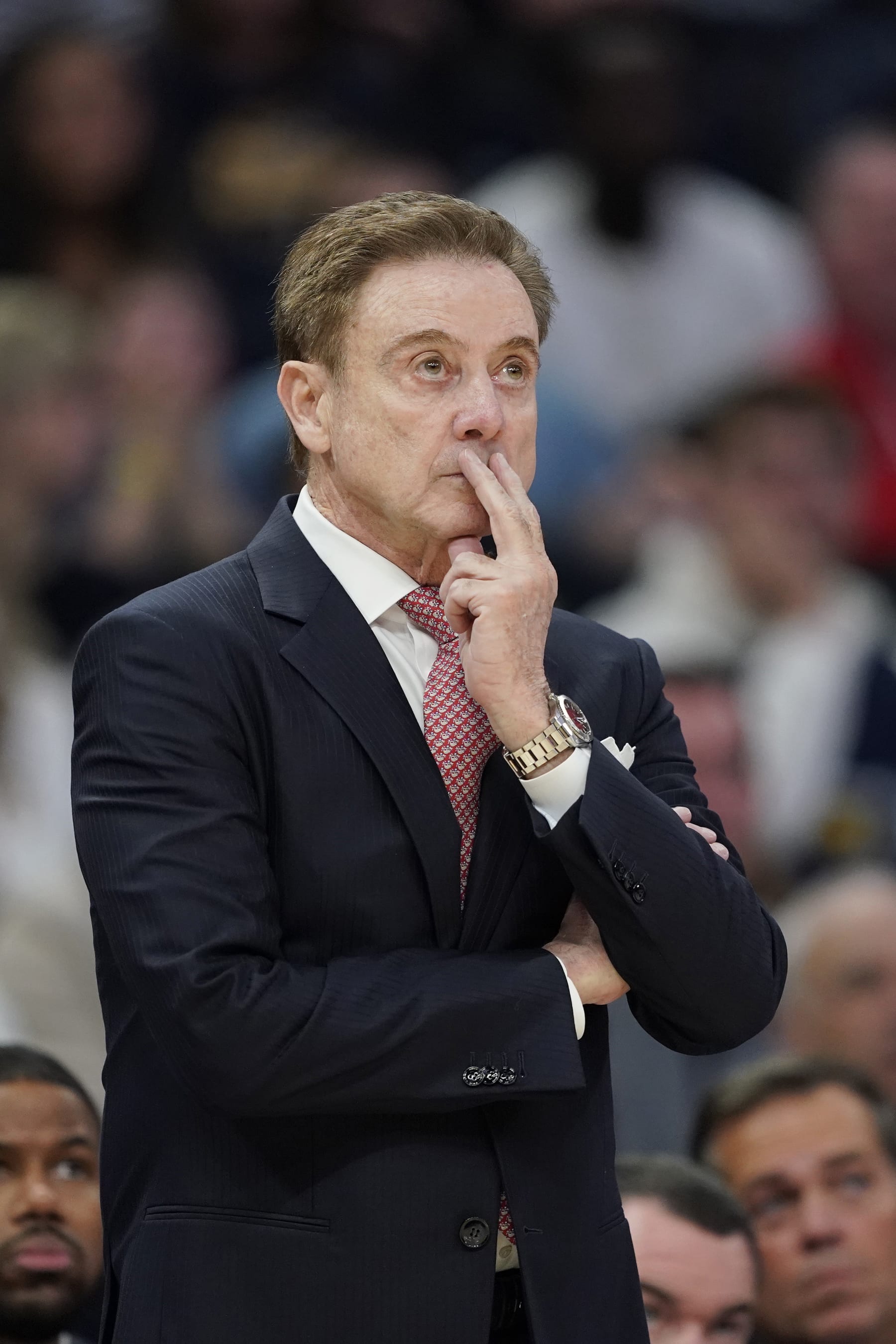 MILWAUKEE, WISCONSIN - FEBRUARY 10: Head coach Rick Pitino of the St. John's Red Storm reacts during the second half against the Marquette Golden Eagles at Fiserv Forum on February 10, 2024 in Milwaukee, Wisconsin. (Photo by Patrick McDermott/Getty Images)