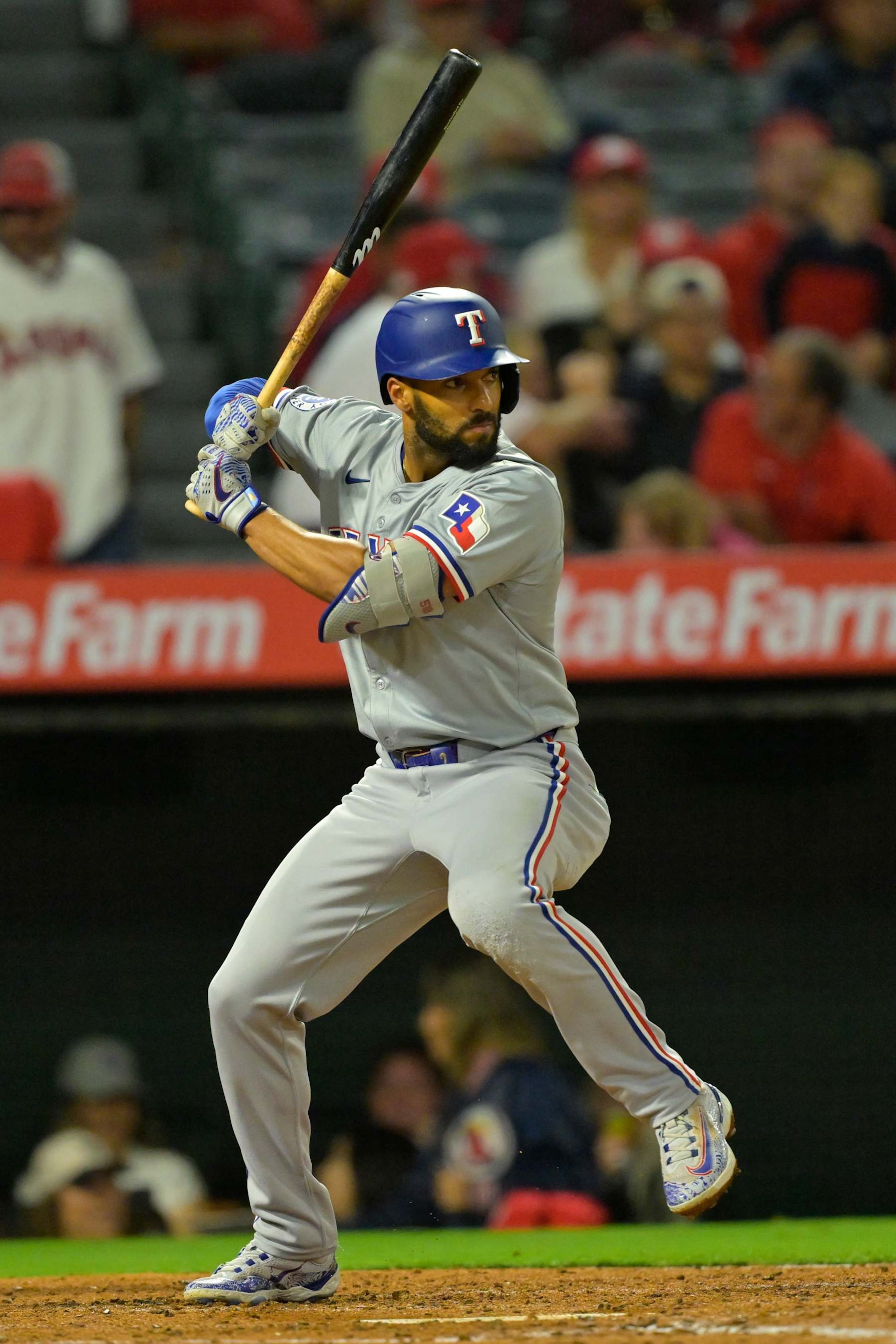ANAHEIM, CALIFORNIA - SEPTEMBER 27: Marcus Semien #2 of the Texas Rangers at bat against the Los Angeles Angels at Angel Stadium of Anaheim on September 27, 2024 in Anaheim, California. (Photo by Jayne Kamin-Oncea/Getty Images) ANAHEIM, CALIFORNIA - SEPTEMBER 27: Marcus Semien #2 of the Texas Rangers at bat against the Los Angeles Angels at Angel Stadium of Anaheim on September 27, 2024 in Anaheim, California. (Photo by Jayne Kamin-Oncea/Getty Images)