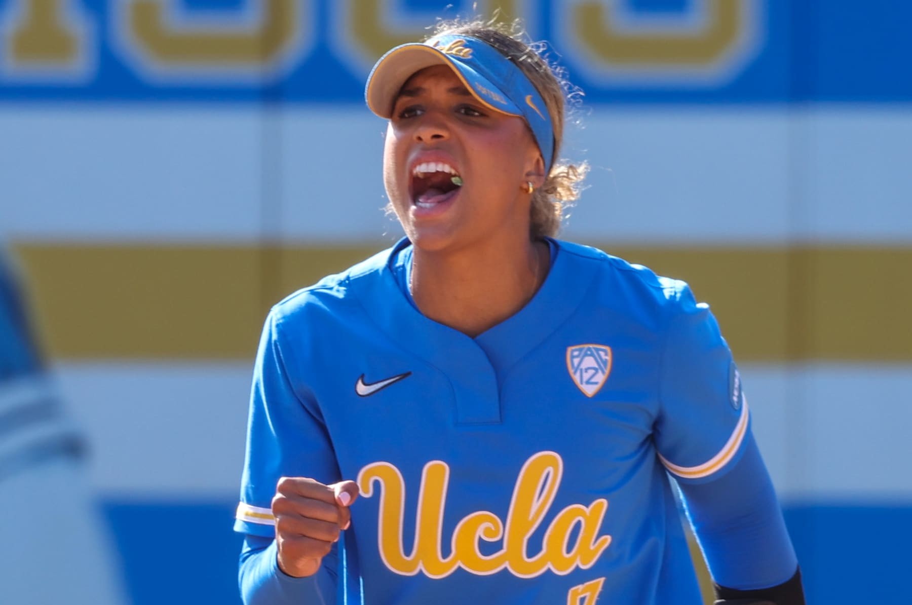 Los Angeles, CA - May 19: UCLA Bruins women's softball's Maya Brady during game against Grand Canyon in the NCAA Regional at Easton Stadium on Sunday, May 19, 2024 in Los Angeles, CA. (Brian van der Brug / Los Angeles Times via Getty Images)