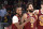CLEVELAND, OH - NOVEMBER 13: Darius Garland #10 Ricky Rubio #3 and Cedi Osman #16 of the Cleveland Cavaliers react to a play during the game against the Boston Celtics on November 13, 2021 at Rocket Mortgage FieldHouse in Cleveland, Ohio. NOTE TO USER: User expressly acknowledges and agrees that, by downloading and/or using this Photograph, user is consenting to the terms and conditions of the Getty Images License Agreement. Mandatory Copyright Notice: Copyright 2021 NBAE (Photo by David Liam Kyle/NBAE via Getty Images)