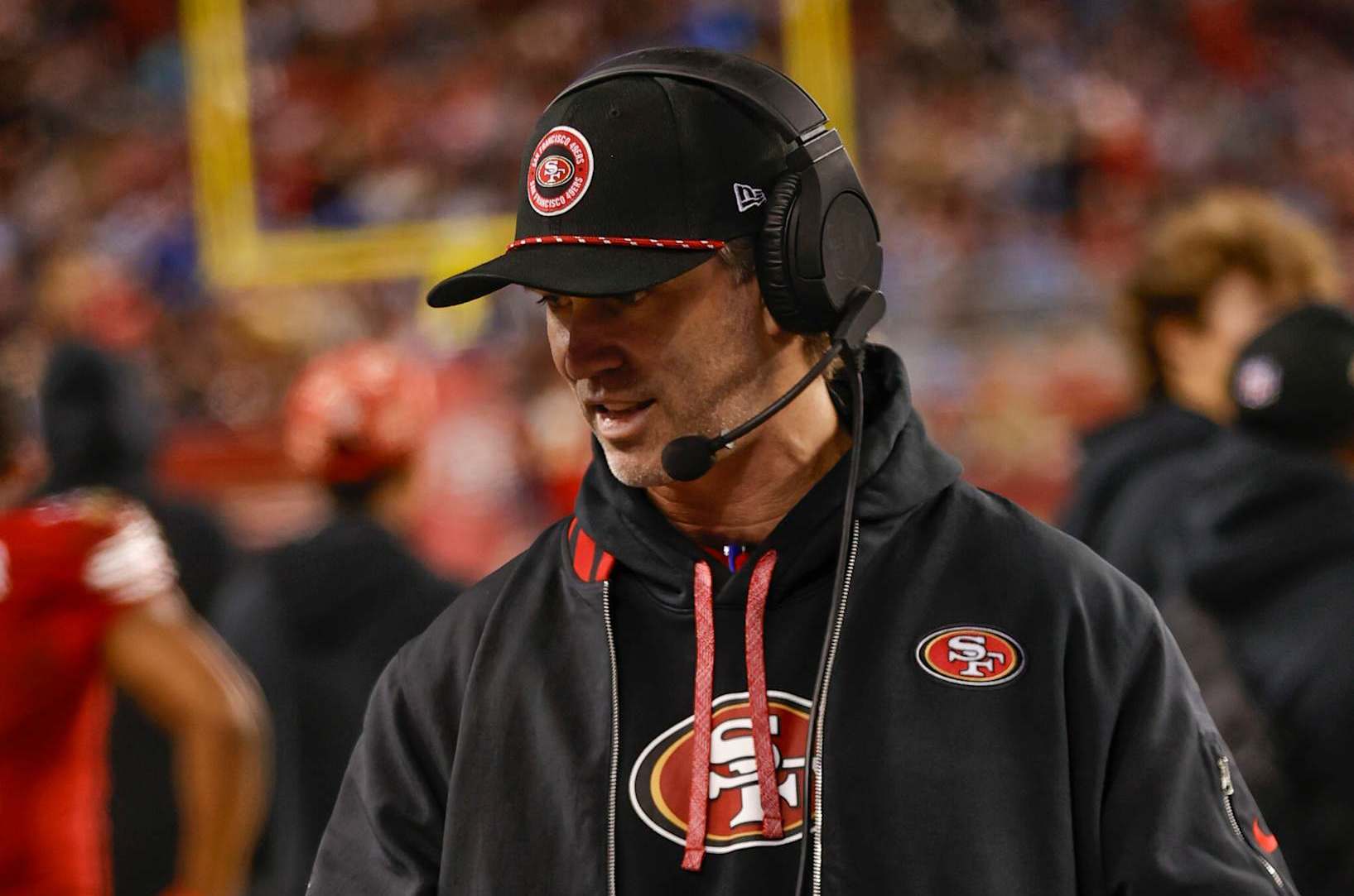 SANTA CLARA, CA - DECEMBER 30: Defensive Coordinator Nick Sorensen of the San Francisco 49ers on the sideline during the game against the Detroit Lions at Levi's Stadium on December 30, 2024 in Santa Clara, California. The Lions defeated the 49ers 40-34. (Photo by Michael Zagaris/San Francisco 49ers/Getty Images)