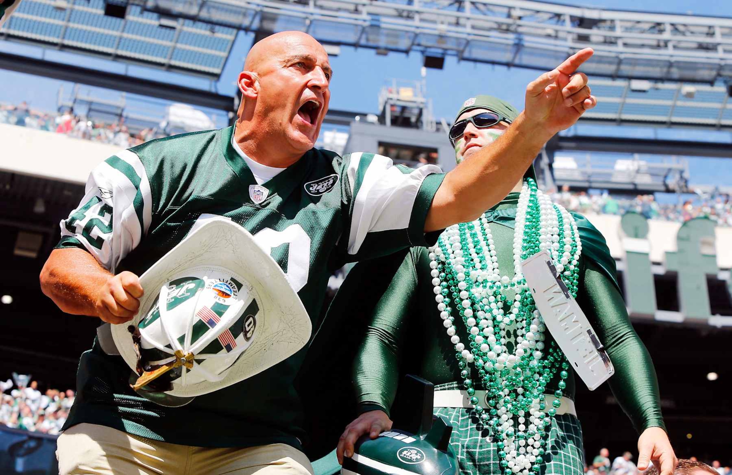 EAST RUTHERFORD, NJ - SEPTEMBER 13: (NEW YORK DAILIES OUT) New York Jets fan 'Fireman Ed' attends a game between the New York Jets and the Cleveland Browns on September 13, 2015 at MetLife Stadium in East Rutherford, New Jersey. The Jets defeated the Browns 31-10. (Photo by Jim McIsaac/Getty Images) EAST RUTHERFORD, NJ - SEPTEMBER 13: (NEW YORK DAILIES OUT) New York Jets fan 'Fireman Ed' attends a game between the New York Jets and the Cleveland Browns on September 13, 2015 at MetLife Stadium in East Rutherford, New Jersey. The Jets defeated the Browns 31-10. (Photo by Jim McIsaac/Getty Images)