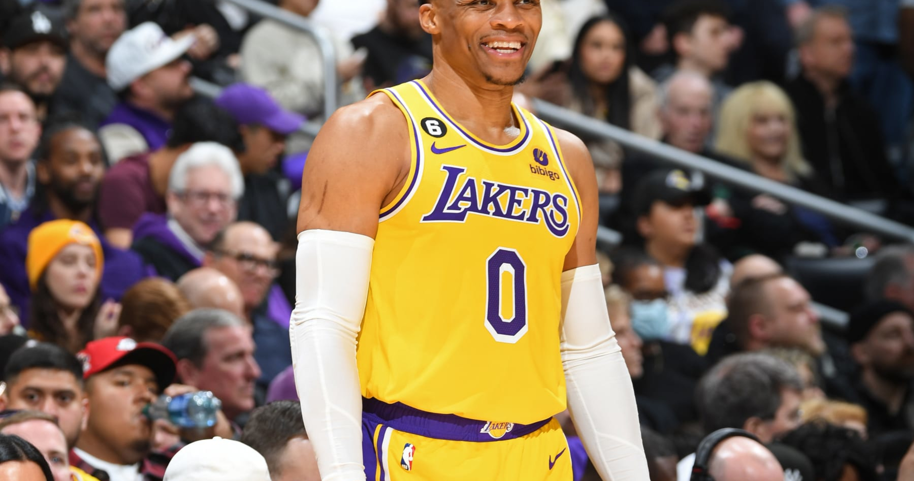 Los Angeles Lakers' Russell Westbrook scoffs at Minnesota