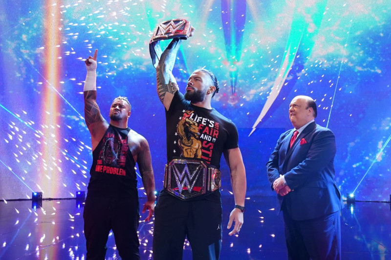 The Bloodline's Roman Reigns and Solo Sikoa appeared on the KO Show Friday night.