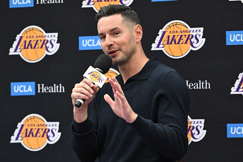 EL SEGUNDO, CA - SEPTEMBER 25: Head Coach JJ Redick of the Los Angeles Lakers looks on on September 25, 2024 at UCLA Health Training Center in El Segundo, California. NOTE TO USER: User expressly acknowledges and agrees that, by downloading and or using this photograph, User is consenting to the terms and conditions of the Getty Images License Agreement. Mandatory Copyright Notice: Copyright 2024 NBAE (Photo by Adam Pantozzi/NBAE via Getty Images)