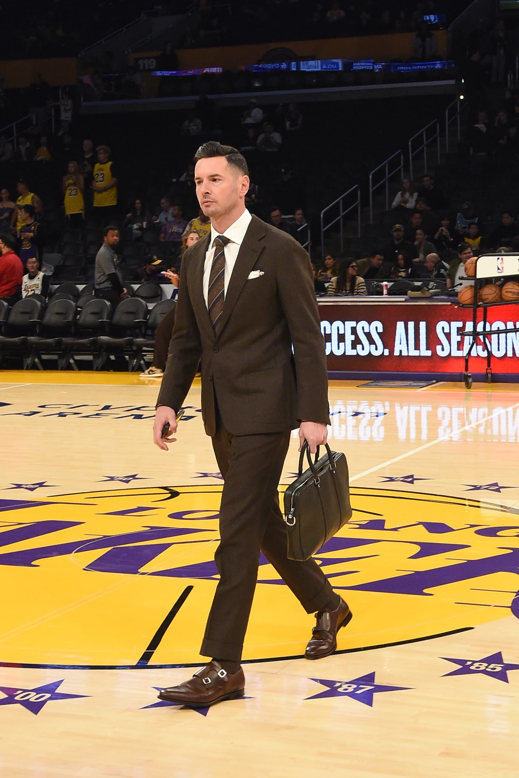LOS ANGELES, CA - MARCH 2: JJ Reddick before the game between the Denver Nuggets and the Los Angeles Lakers on March 2, 2024 at Crypto.Com Arena in Los Angeles, California. NOTE TO USER: User expressly acknowledges and agrees that, by downloading and/or using this Photograph, user is consenting to the terms and conditions of the Getty Images License Agreement. Mandatory Copyright Notice: Copyright 2024 NBAE (Photo by Andrew D. Bernstein/NBAE via Getty Images)
