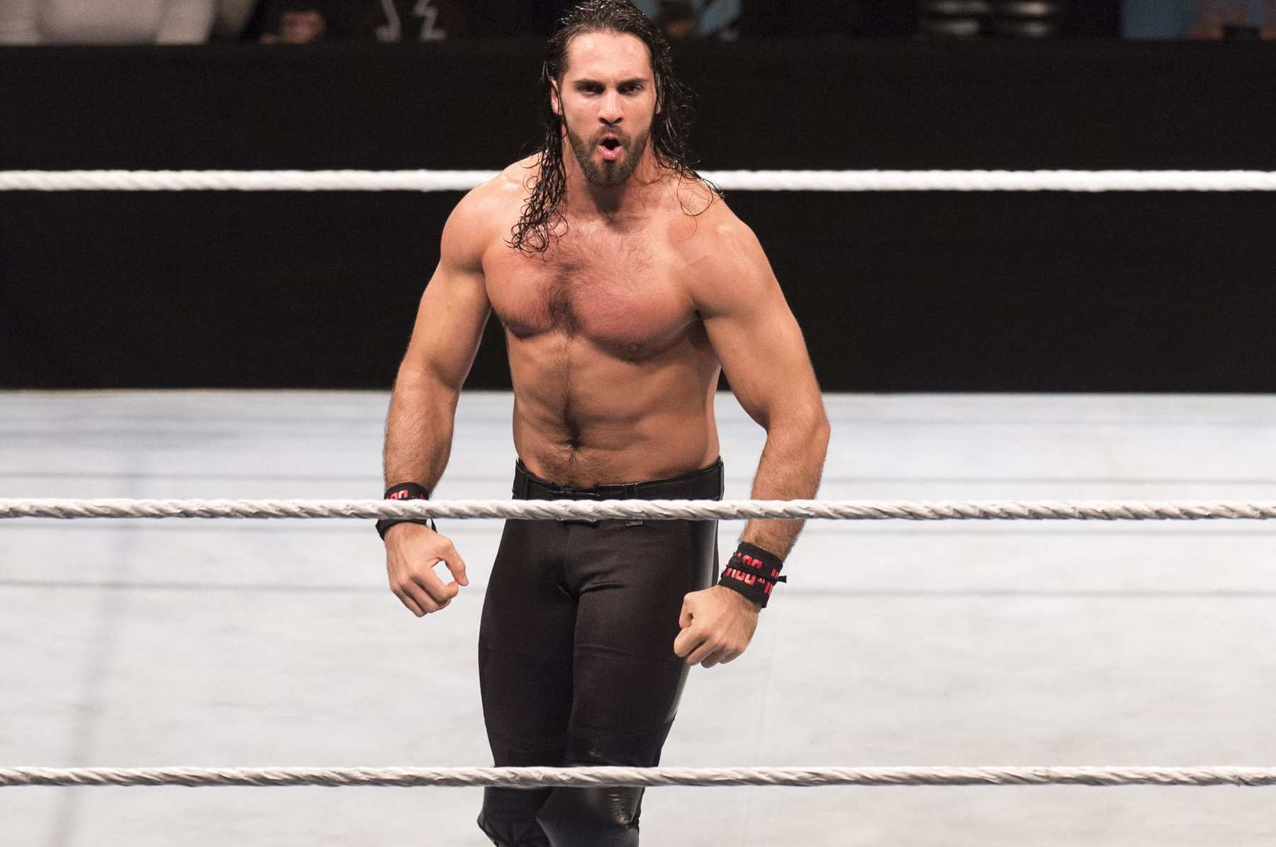 COLOGNE, GERMANY - NOVEMBER 07: Seth Rollins during the WWE Live Show at Lanxess Arena on November 7, 2018 in Cologne, Germany. (Photo by Marc Pfitzenreuter/Getty Images)