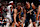 MIAMI, FL - OCTOBER 23: Franz Wagner #22 and Paolo Banchero #5 help up Jalen Suggs #4 of the Orlando Magic during the game against the Houston Rockets on October 23, 2024 at Kaseya Center in Miami, Florida. NOTE TO USER: User expressly acknowledges and agrees that, by downloading and or using this Photograph, user is consenting to the terms and conditions of the Getty Images License Agreement. Mandatory Copyright Notice: Copyright 2024 NBAE (Photo by Issac Baldizon/NBAE via Getty Images)