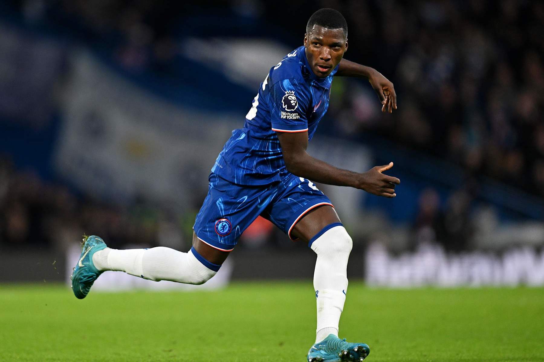 LONDON, ENGLAND - DECEMBER 26: Moises Caicedo of Chelsea looks on during the Premier League match between Chelsea FC and Fulham FC at Stamford Bridge on December 26, 2024 in London, England. (Photo by Darren Walsh/Chelsea FC via Getty Images)
