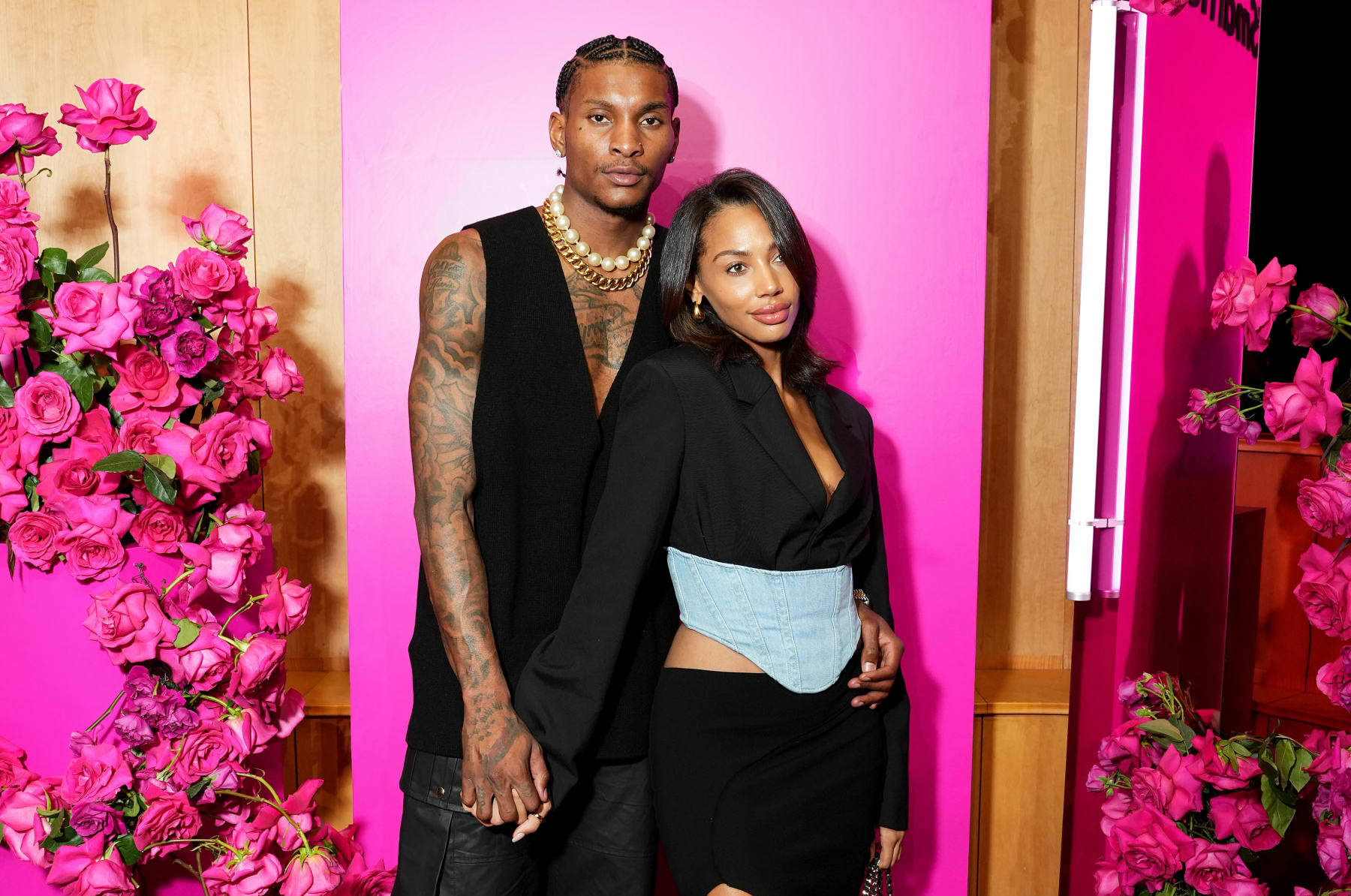 NEW YORK, NEW YORK - SEPTEMBER 07: (L-R) Kevin Porter Jr and Kysre Gondrezick attend the Smart Tox kickoff event with Vogue on September 7th in NYC to celebrate the start of New York Fashion Week. (Photo by Jared Siskin/Getty Images for Vogue)